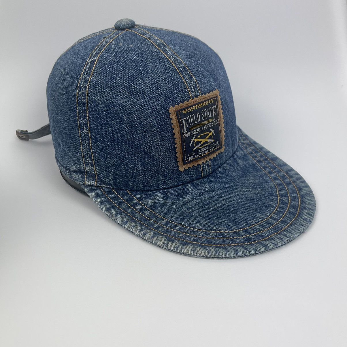 Japanese Brand Vintage denim hat with copper Adjustable Size ONE SIZE - 3 Thumbnail