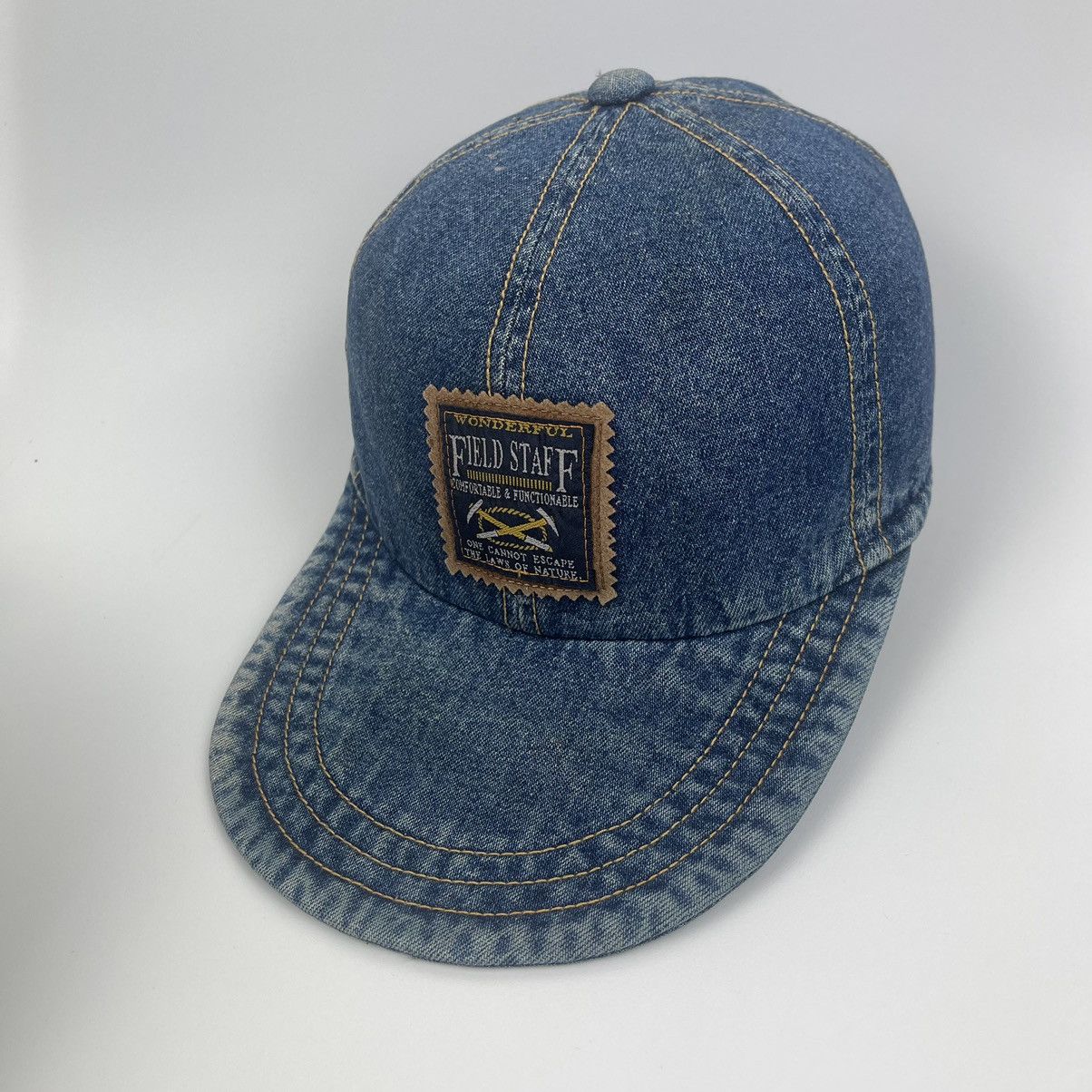 Japanese Brand Vintage denim hat with copper Adjustable Size ONE SIZE - 2 Thumbnail