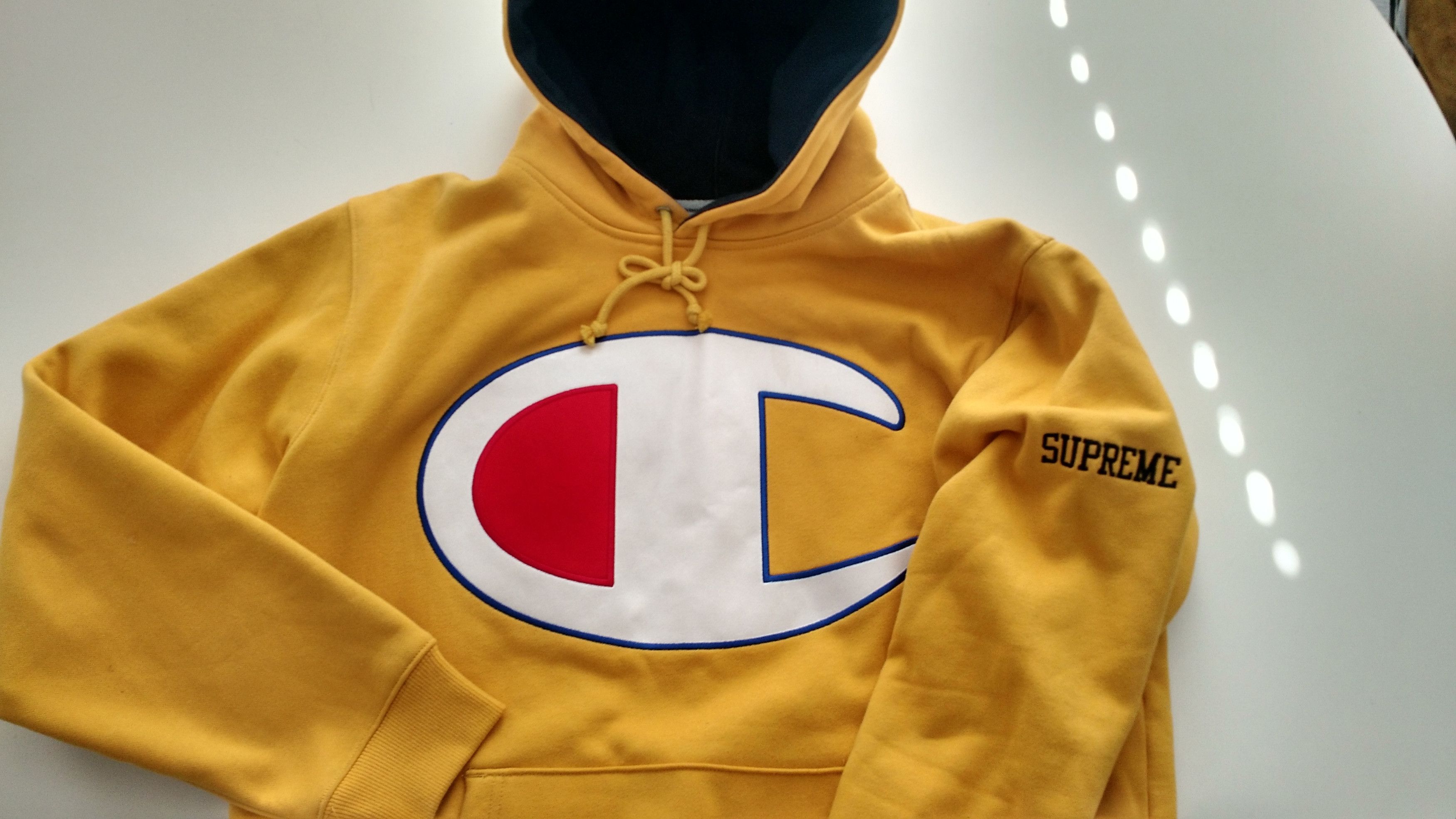 Supreme Champion Satin Logo Hoodie outlets