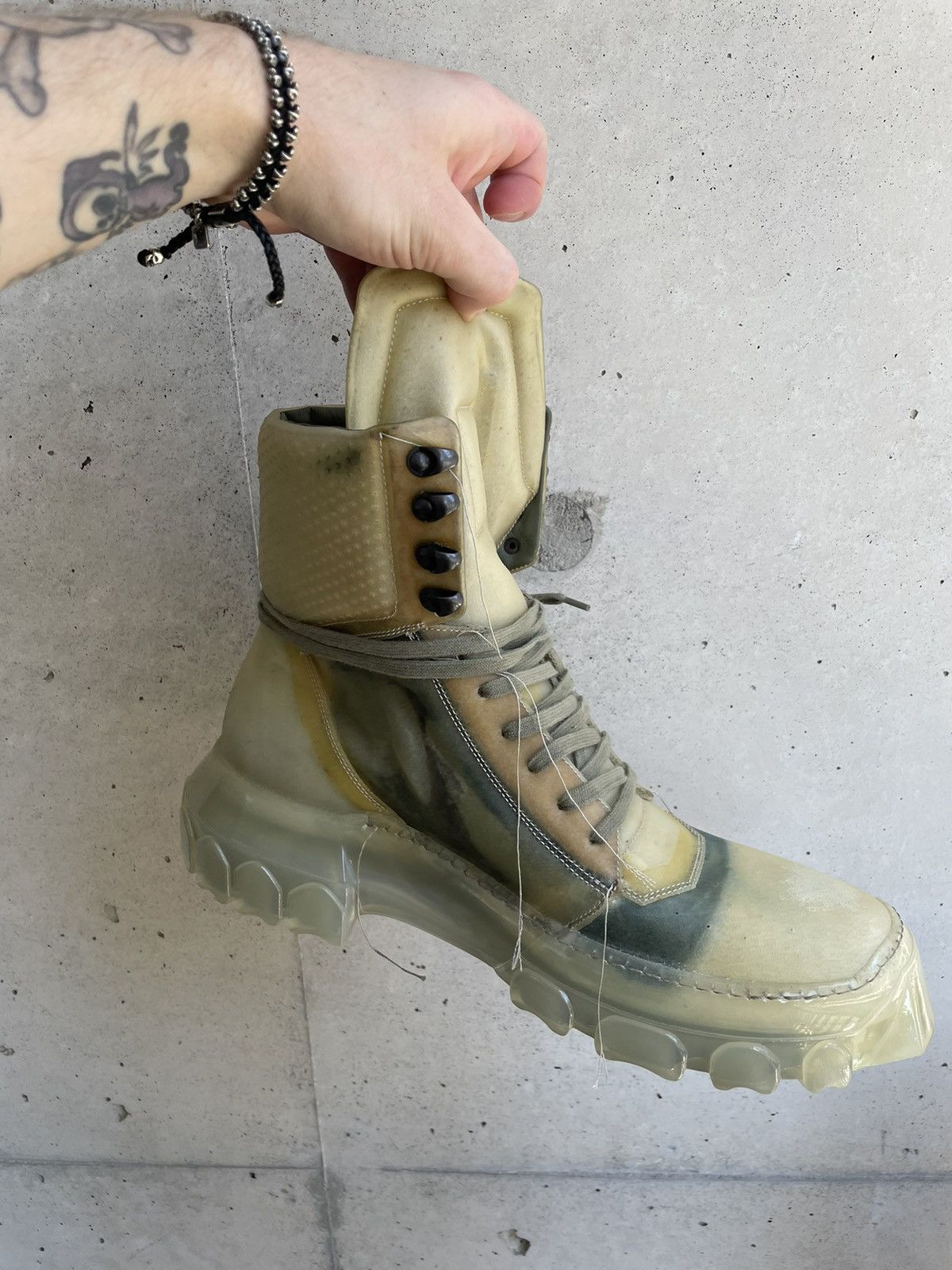 Rick Owens Rick Owens SS19 Babel Translucent Tractor Boots