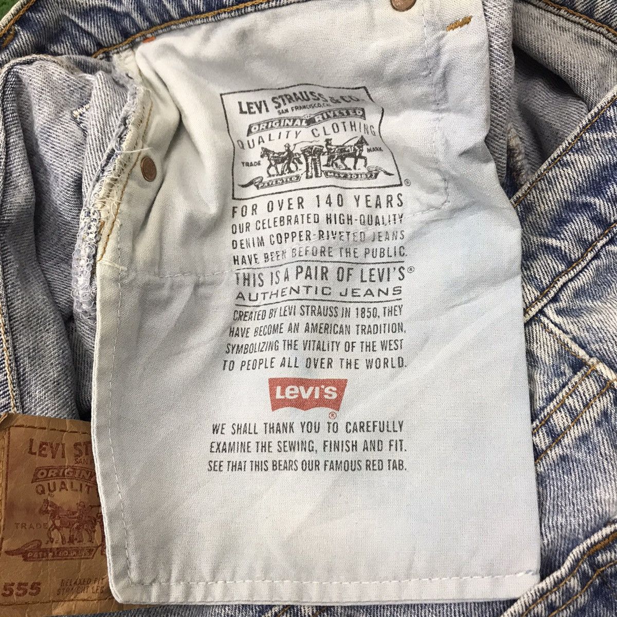 Levi's Vintage 90s Levis 555 Relaxed Fit Straight Leg Lightwash Size US 40 / EU 56 - 21 Thumbnail