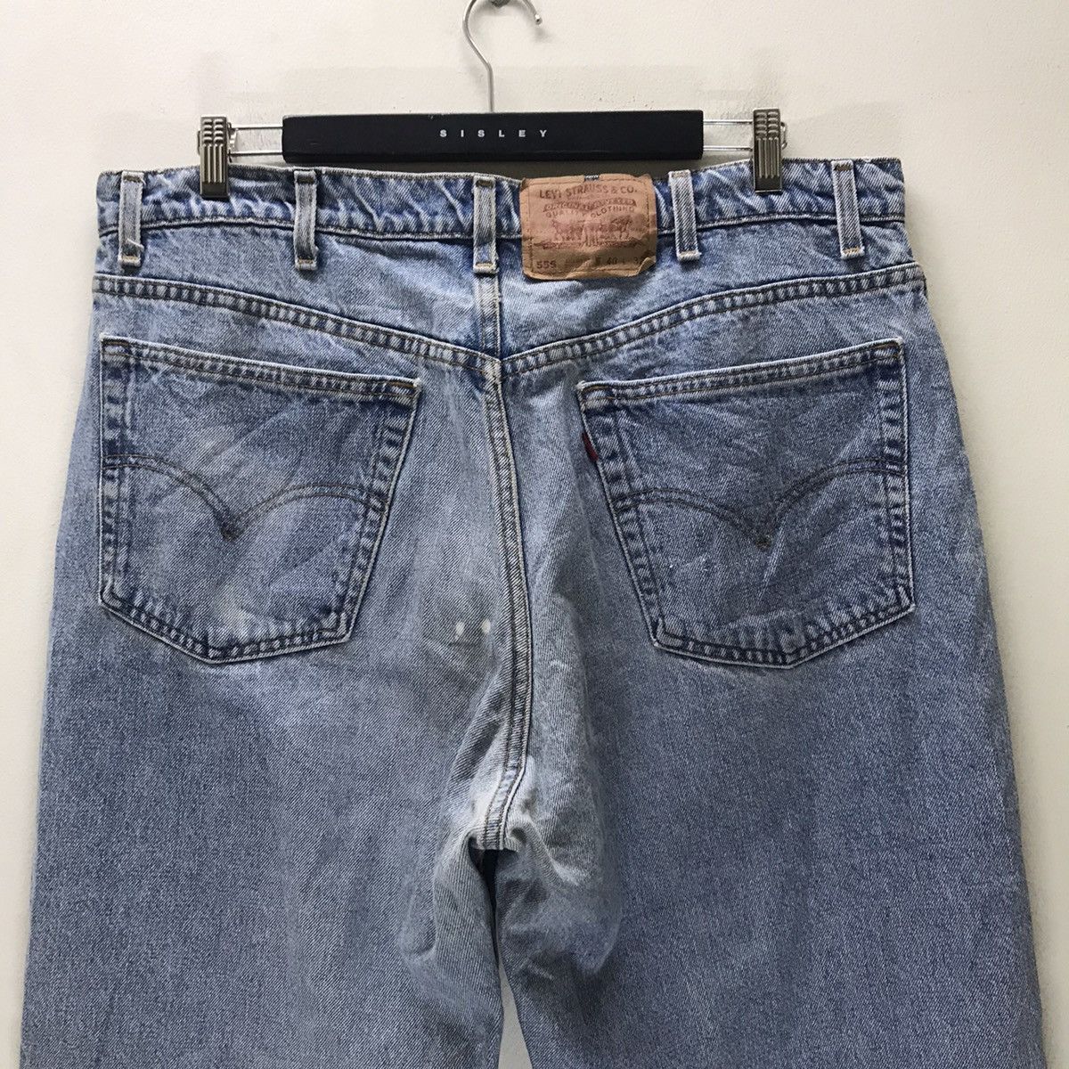 Levi's Vintage 90s Levis 555 Relaxed Fit Straight Leg Lightwash Size US 40 / EU 56 - 12 Thumbnail