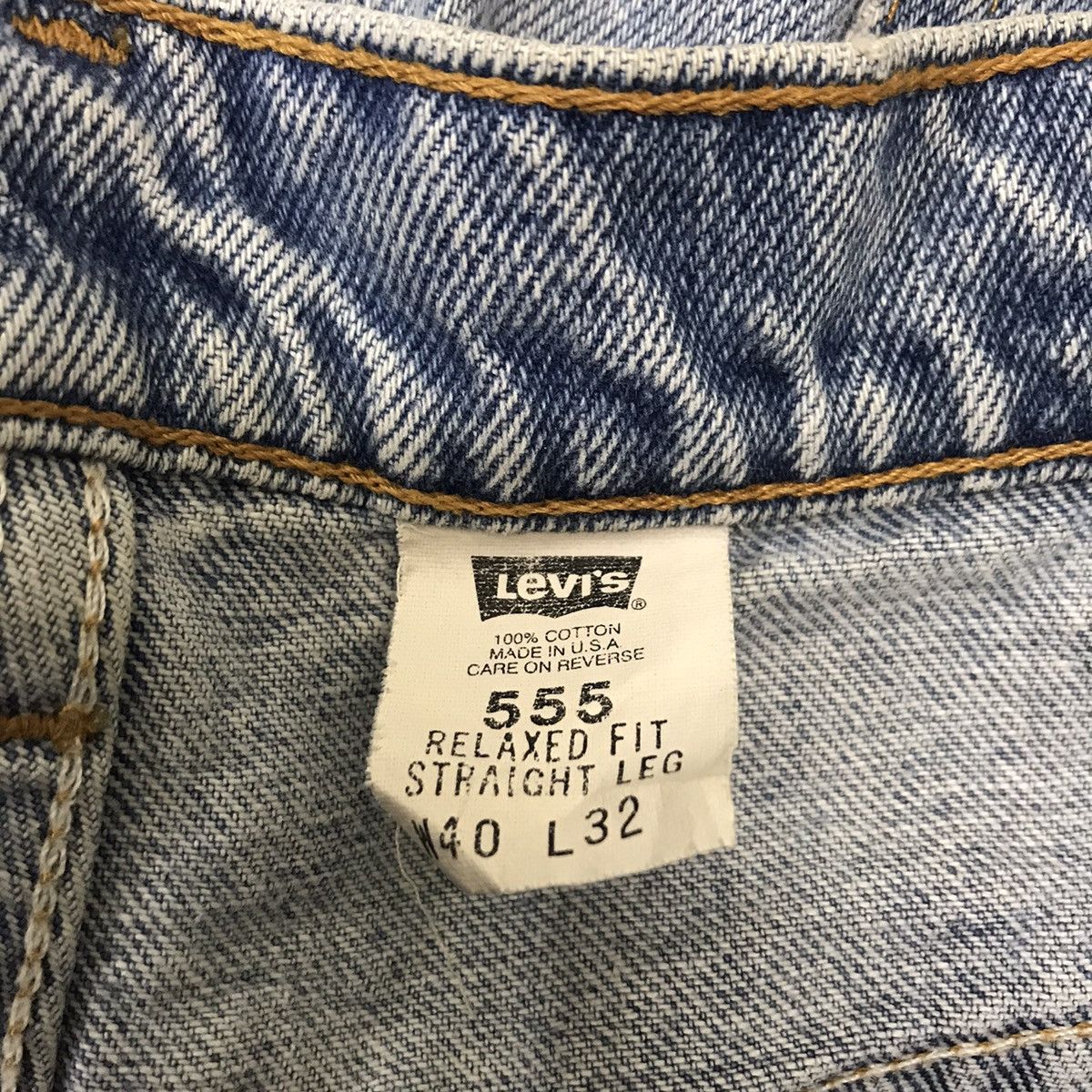 Levi's Vintage 90s Levis 555 Relaxed Fit Straight Leg Lightwash Size US 40 / EU 56 - 20 Thumbnail