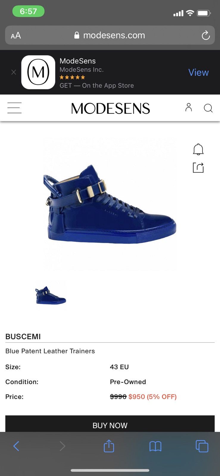 Buscemi Buscemi Royal Blue Sneakers Size US 10 / EU 43 - 6 Thumbnail