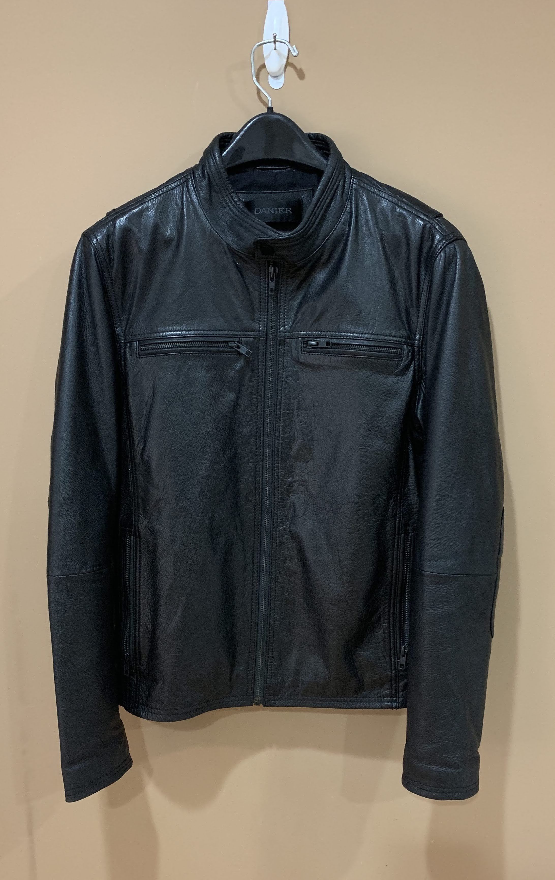 Danier Black Cafe Racer Moto Leather Jacket - M Size US M / EU 48-50 / 2 - 1 Thumbnail
