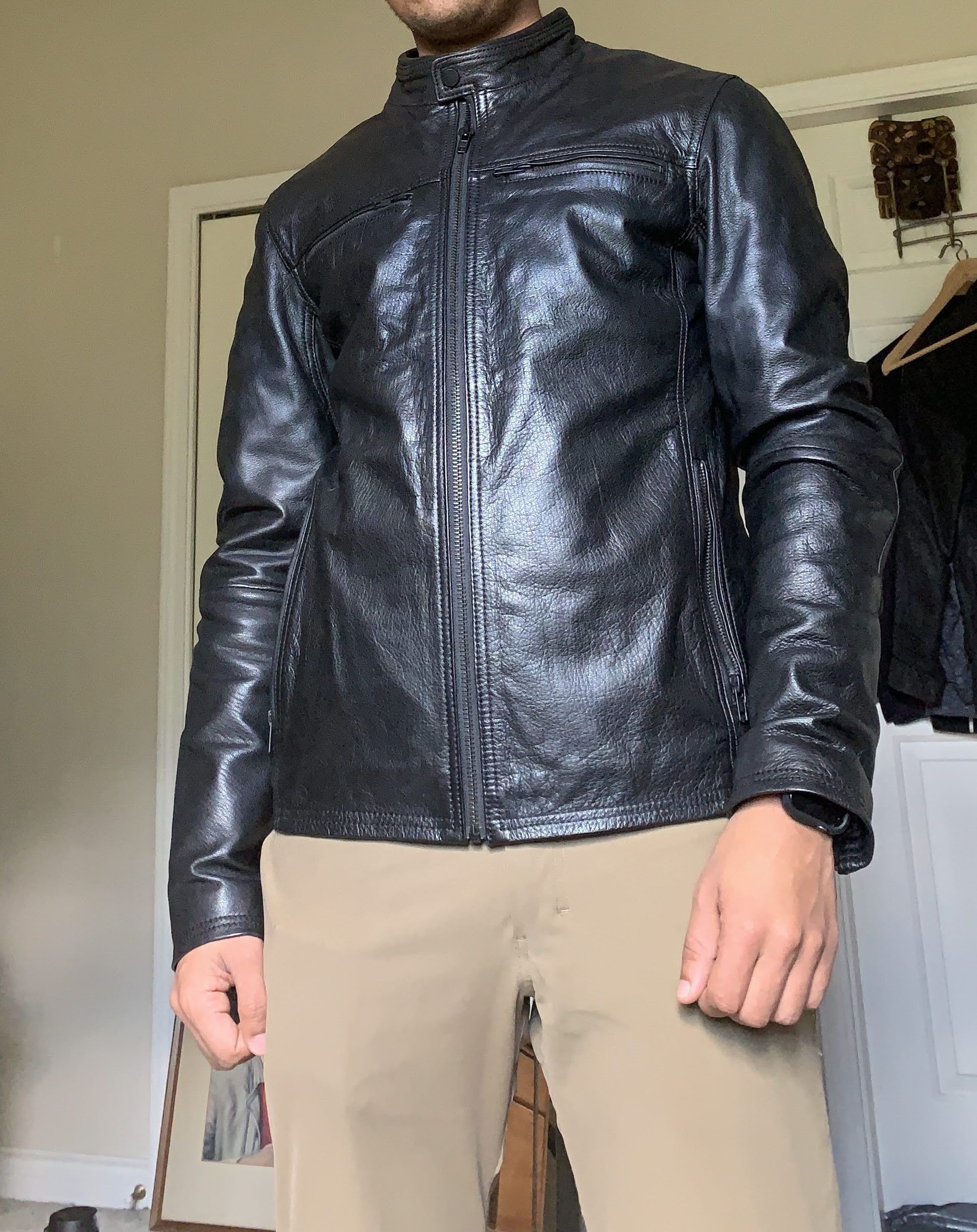 Danier Black Cafe Racer Moto Leather Jacket - M Size US M / EU 48-50 / 2 - 9 Thumbnail
