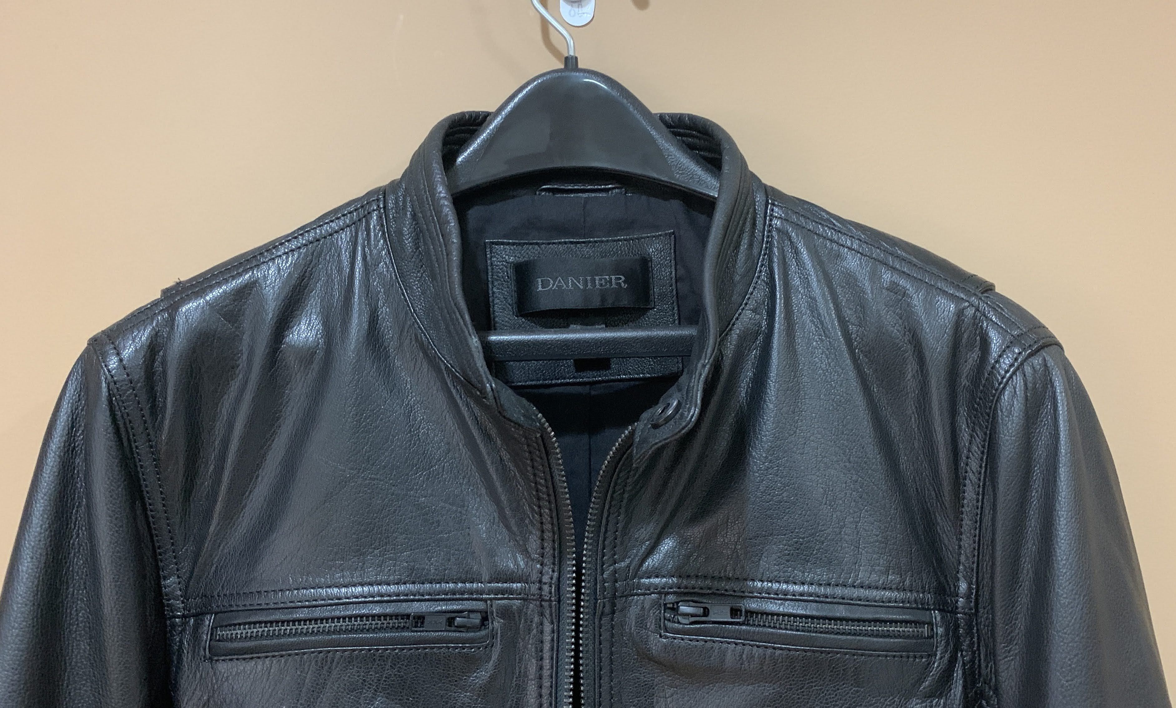Danier Black Cafe Racer Moto Leather Jacket - M Size US M / EU 48-50 / 2 - 3 Thumbnail