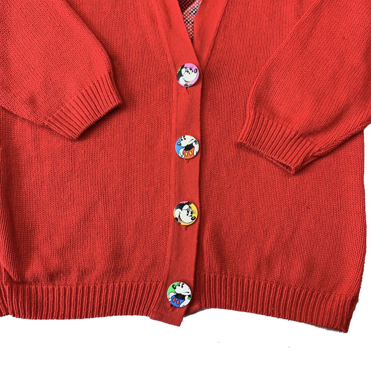 Disney Mickey & Co Vintage Red Knit Cardigan Sweater Large Size US L / EU 52-54 / 3 - 3 Thumbnail