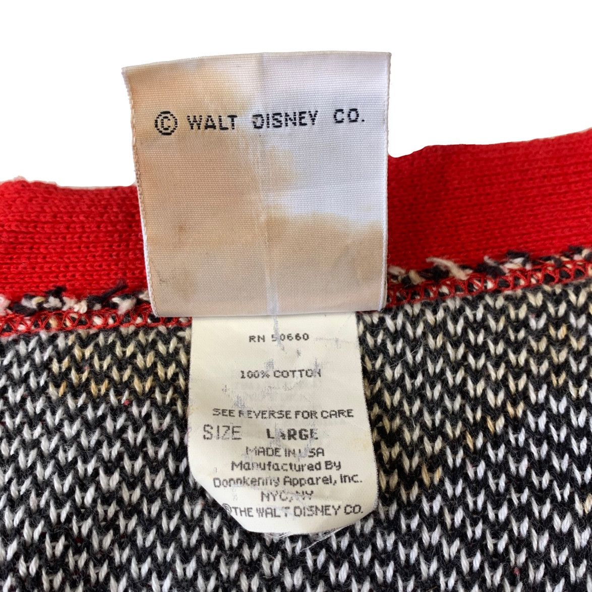 Disney Mickey & Co Vintage Red Knit Cardigan Sweater Large Size US L / EU 52-54 / 3 - 4 Thumbnail
