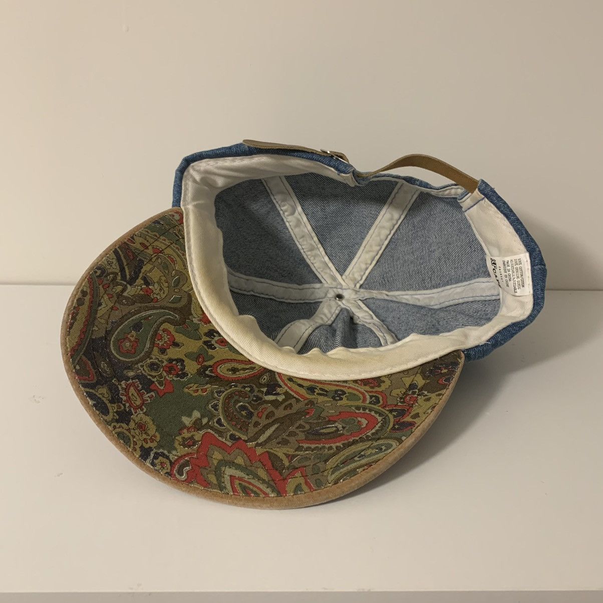 Coca Cola × Vintage 90s Coca Cola Paisley Brim Denim Strapback Size ONE SIZE - 2 Thumbnail