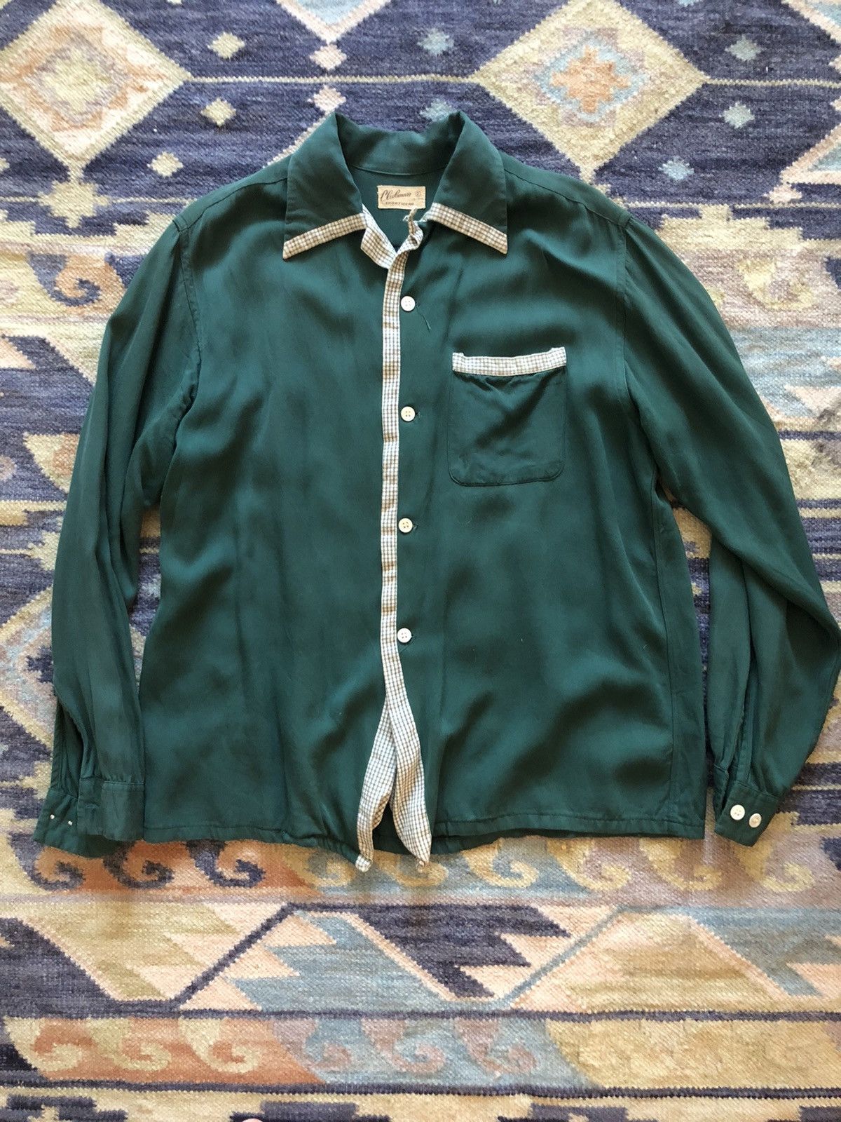 Vintage Vtg original 50s Rayon club shirt. Size 46 Size US S / EU 44-46 / 1 - 2 Thumbnail