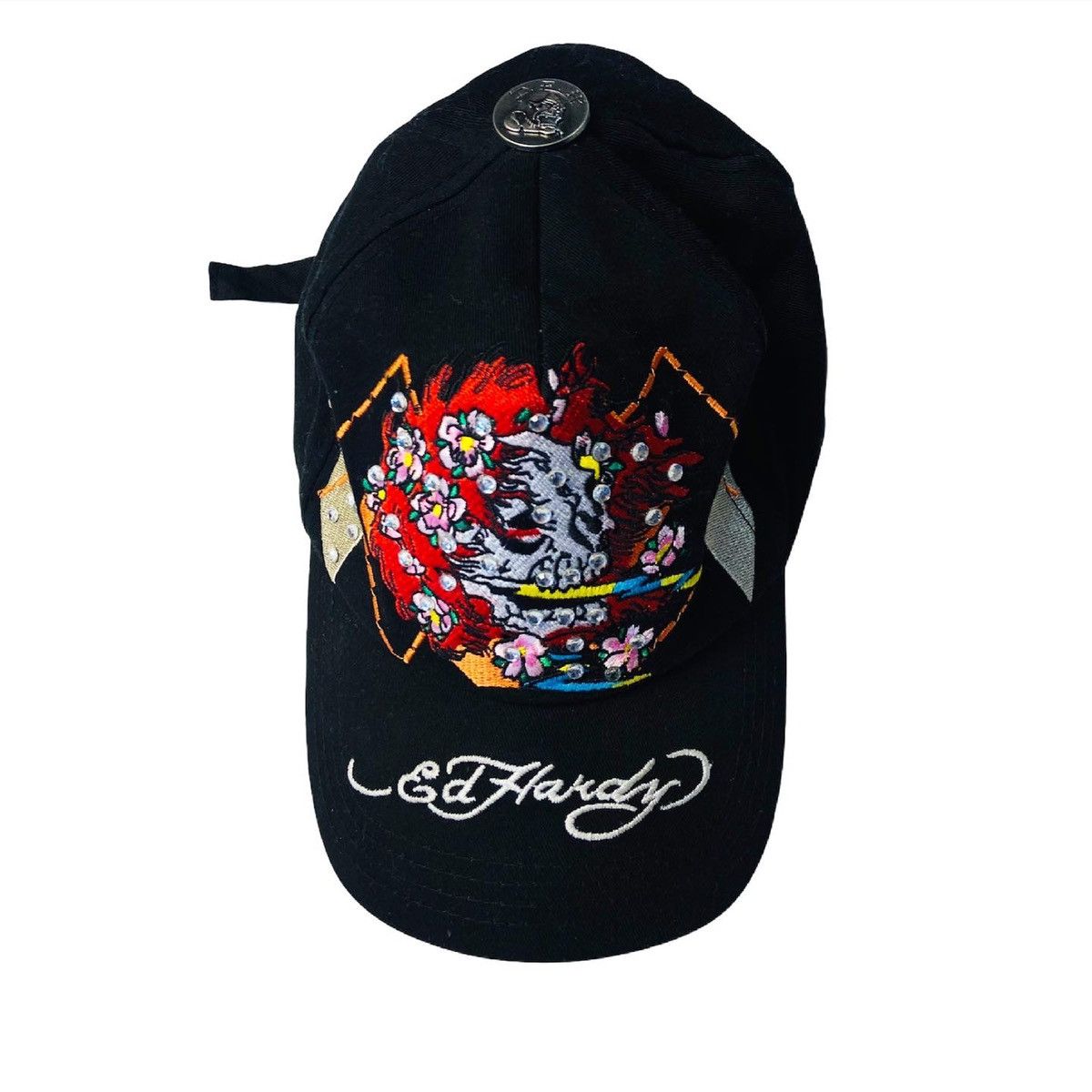 Ed Hardy ED HARDY Y2K EMBROIDERED BIG LOGO SKELETON CAP - 4284 Size ONE SIZE - 2 Thumbnail