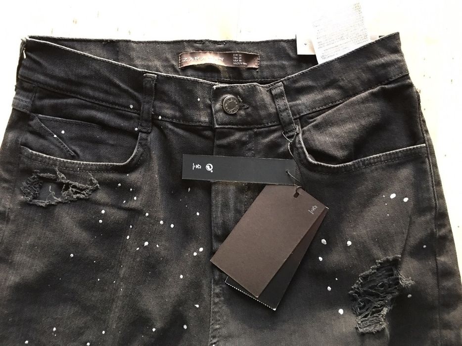 Zara Destroyed Black Paint Splatter Jeans 30 NEW Grailed