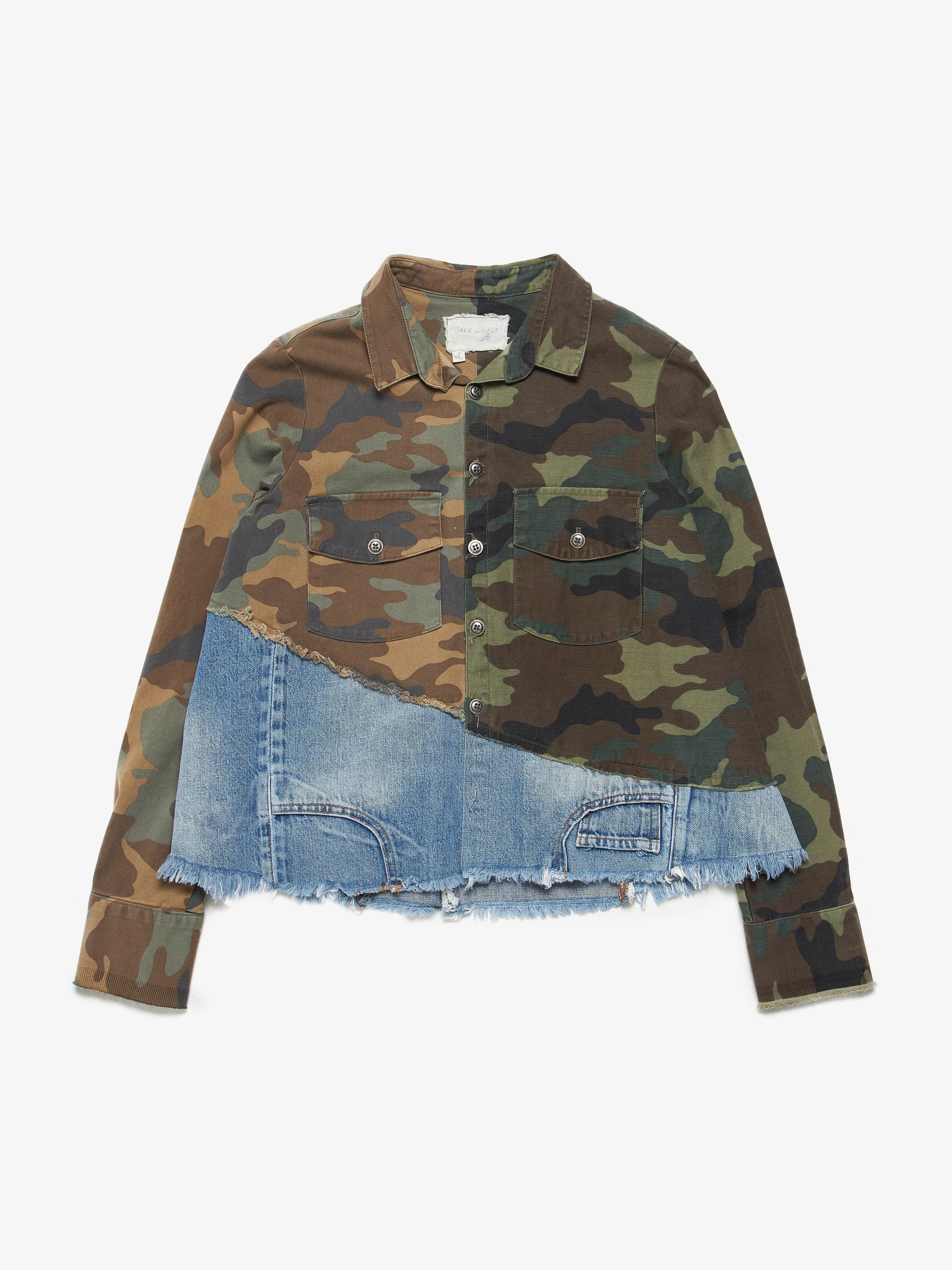 Greg Lauren Camo Printed/ Denim Cotton Jacket Size US S / EU 44-46 / 1 - 1 Thumbnail