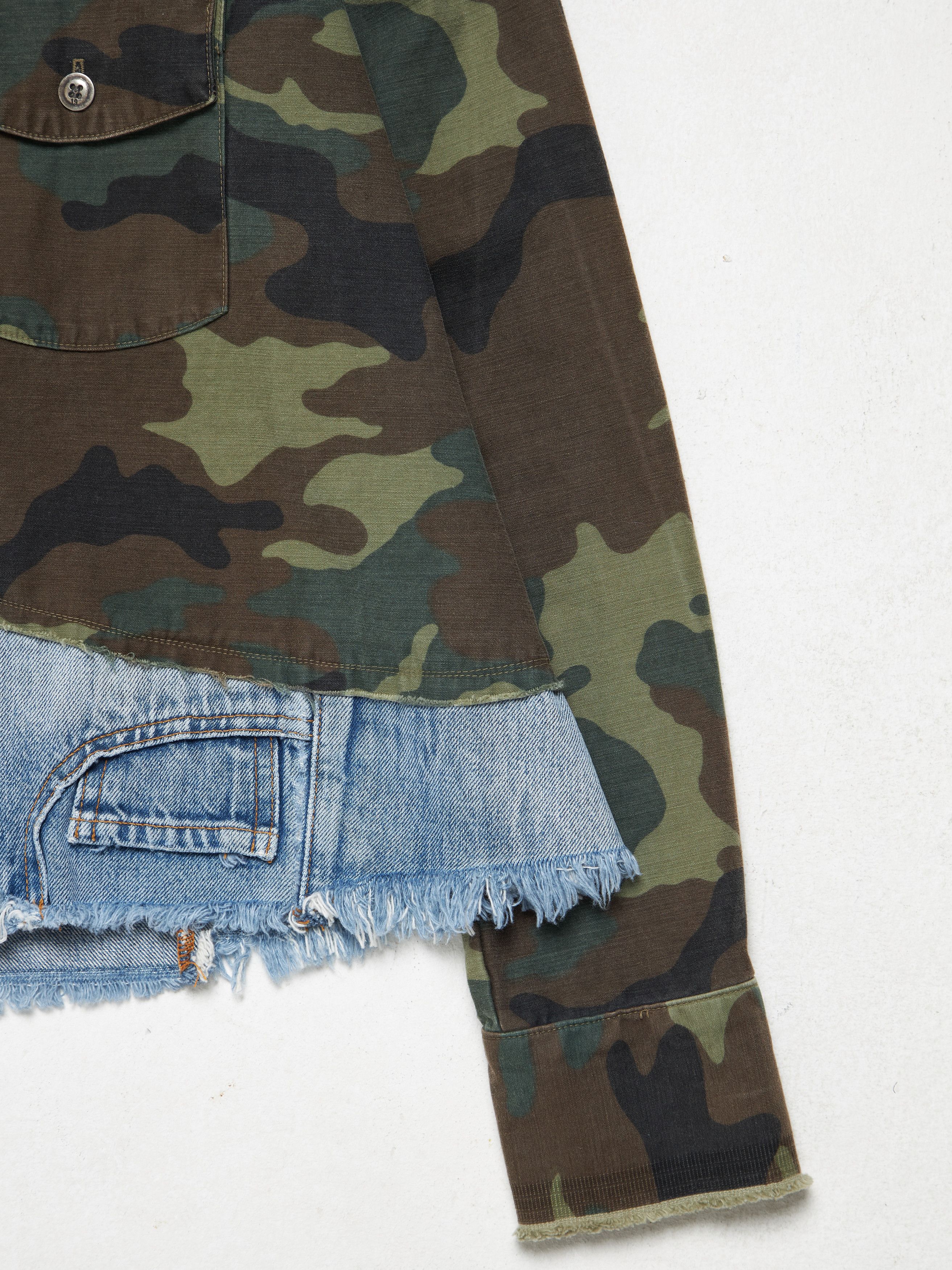 Greg Lauren Camo Printed/ Denim Cotton Jacket Size US S / EU 44-46 / 1 - 4 Thumbnail
