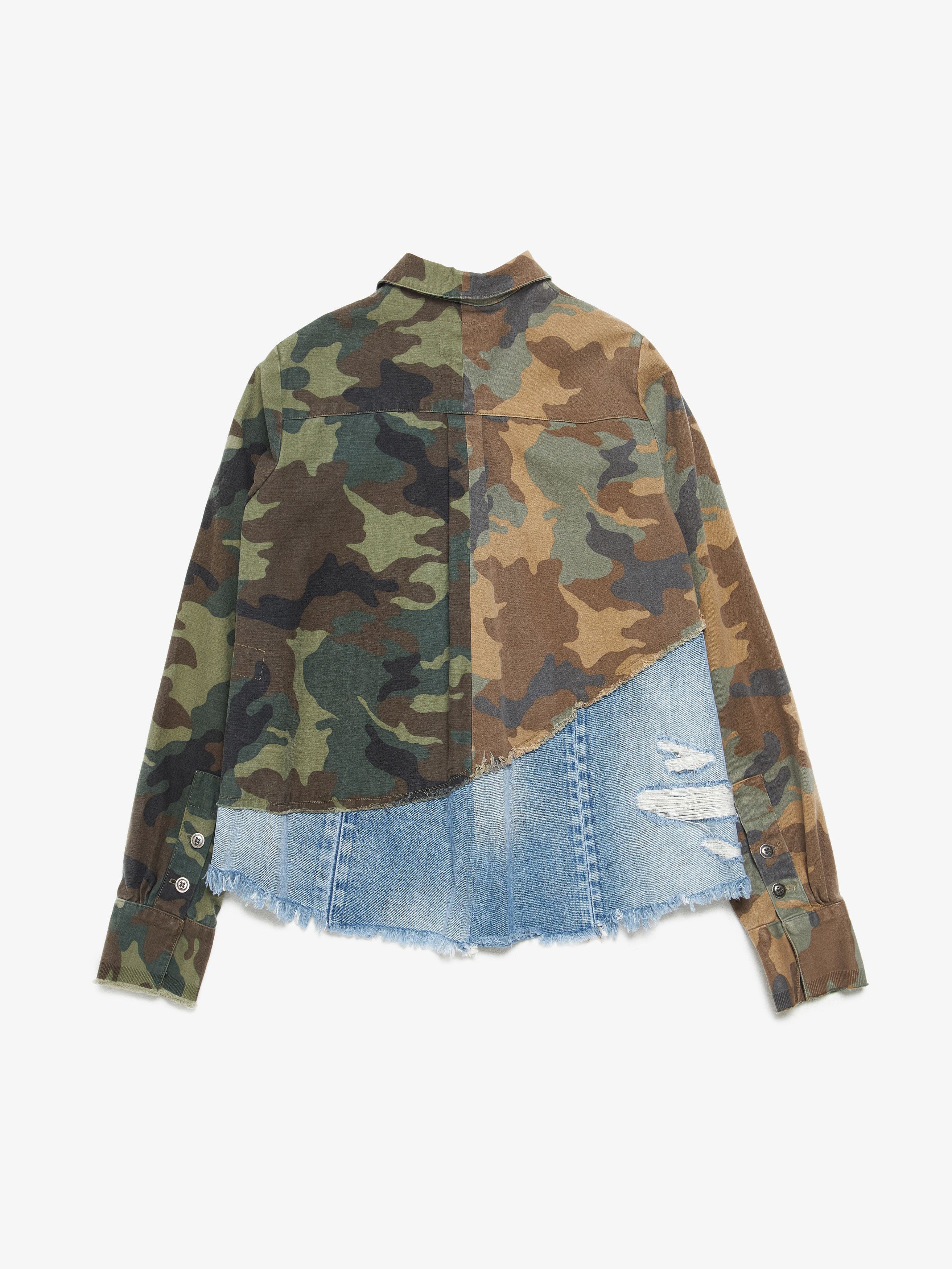 Greg Lauren Camo Printed/ Denim Cotton Jacket Size US S / EU 44-46 / 1 - 2 Thumbnail