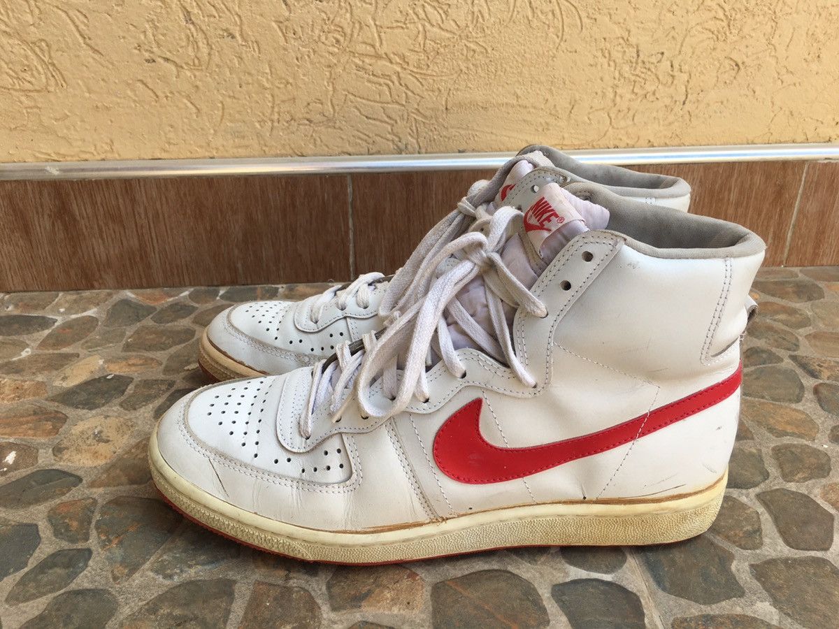 NIKE AIR FORCE 1 HIGH OG White x Red Men's size US13.5 1982 Vintage thps  rare