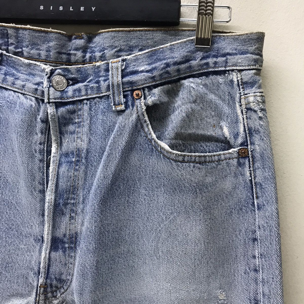 Levi's Vintage 90s Levis 501 Distressed Denim Jeans Size US 34 / EU 50 - 1 Thumbnail