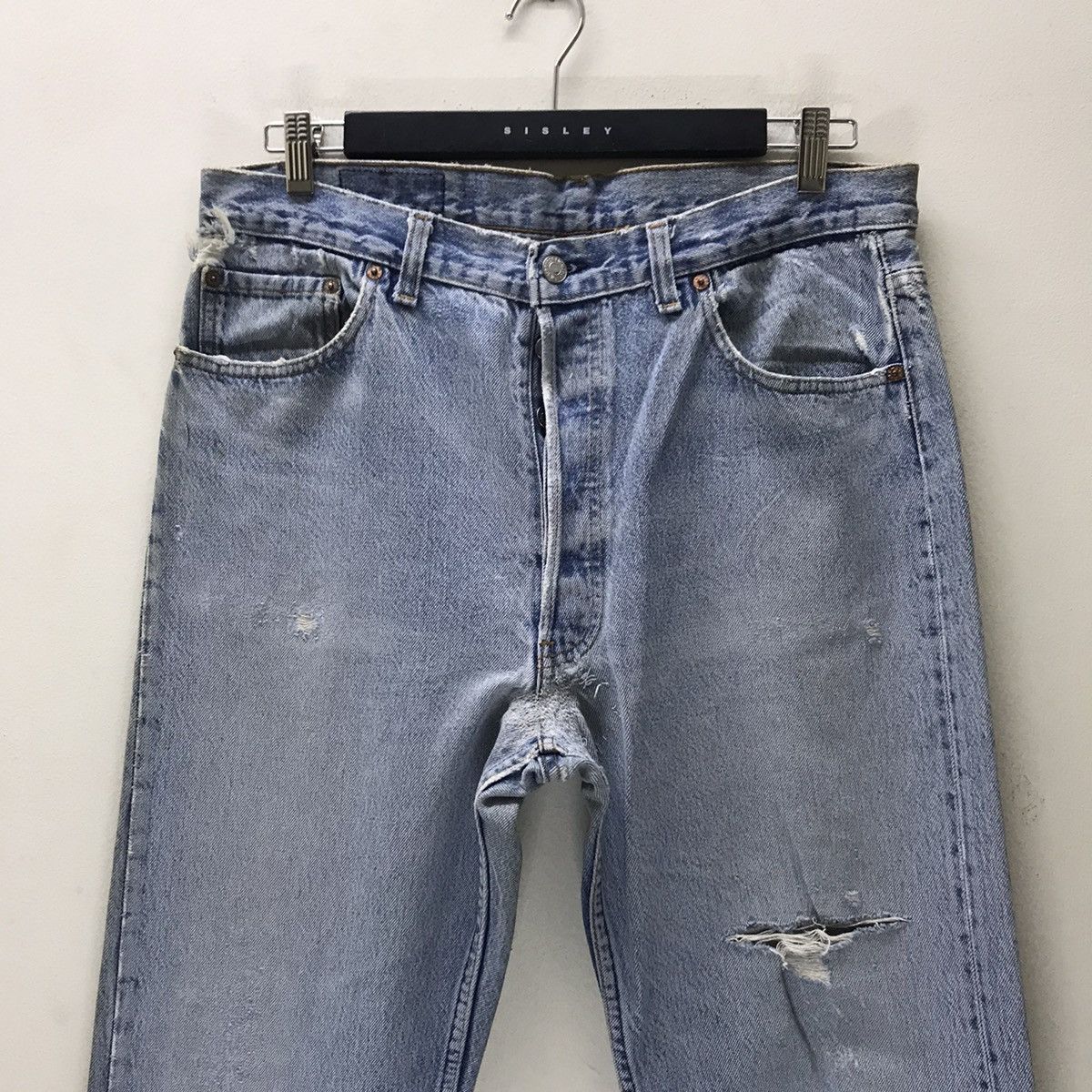 Levi's Vintage 90s Levis 501 Distressed Denim Jeans Size US 34 / EU 50 - 6 Thumbnail