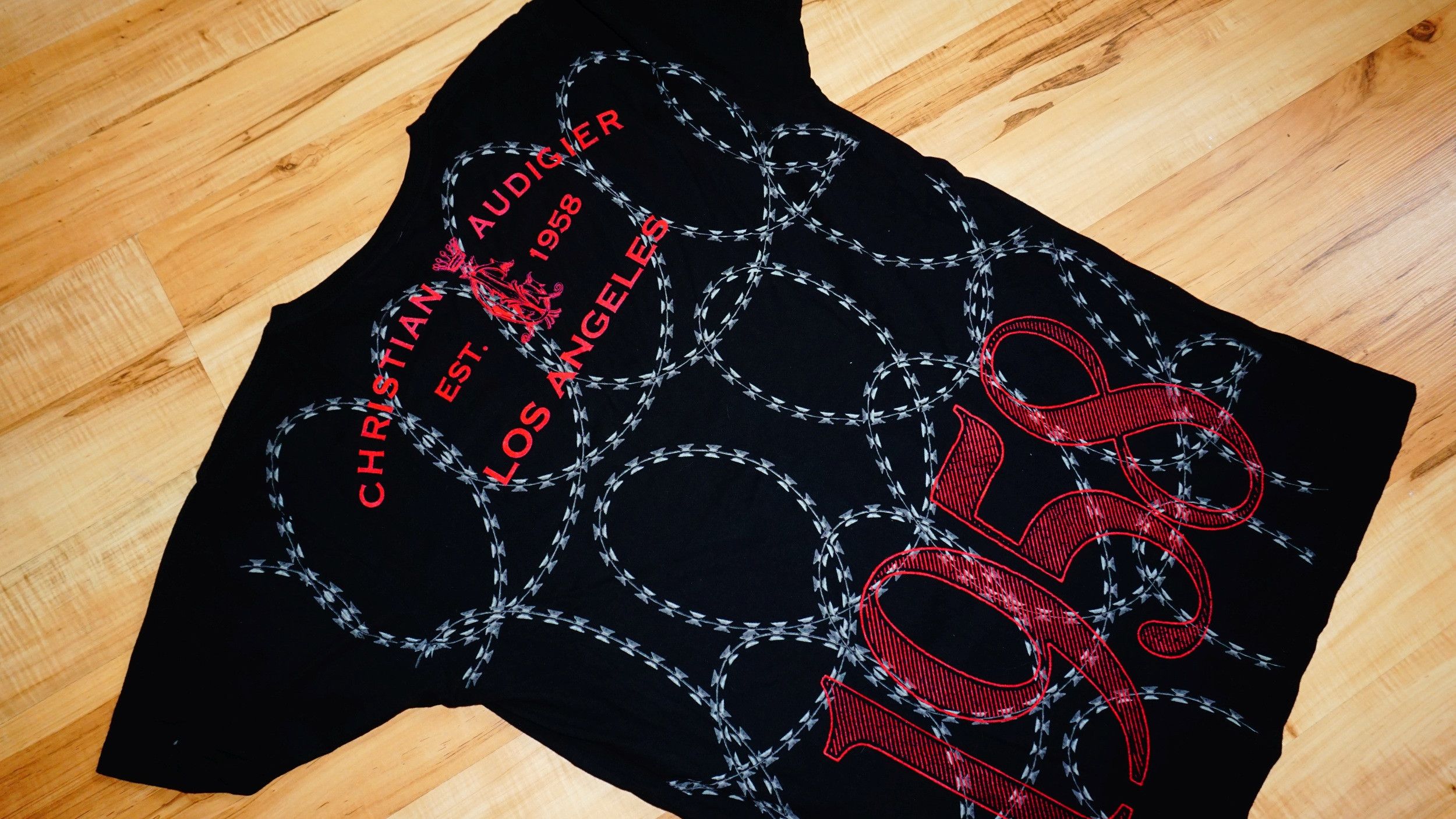 Christian Audigier Christian Audigier Crystals Drip Tshirt Size US XL / EU 56 / 4 - 5 Thumbnail