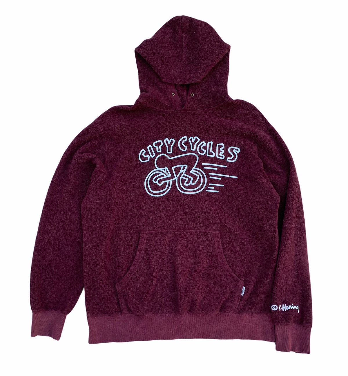 Keith Haring × Uniqlo × Vintage Vintage Japan Uniqlo Keith Haring City Cycles Fleece Hoodie Size US M / EU 48-50 / 2 - 1 Thumbnail