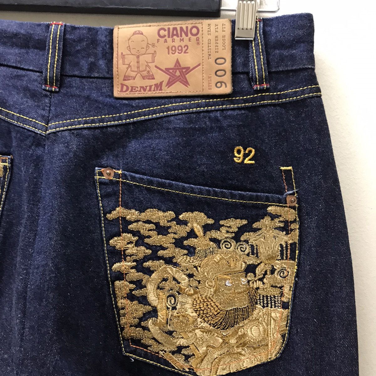 Ciano Farmer Ciano Farmer Denim Embroidery Dragon Emperor's Size US 32 / EU 48 - 13 Thumbnail