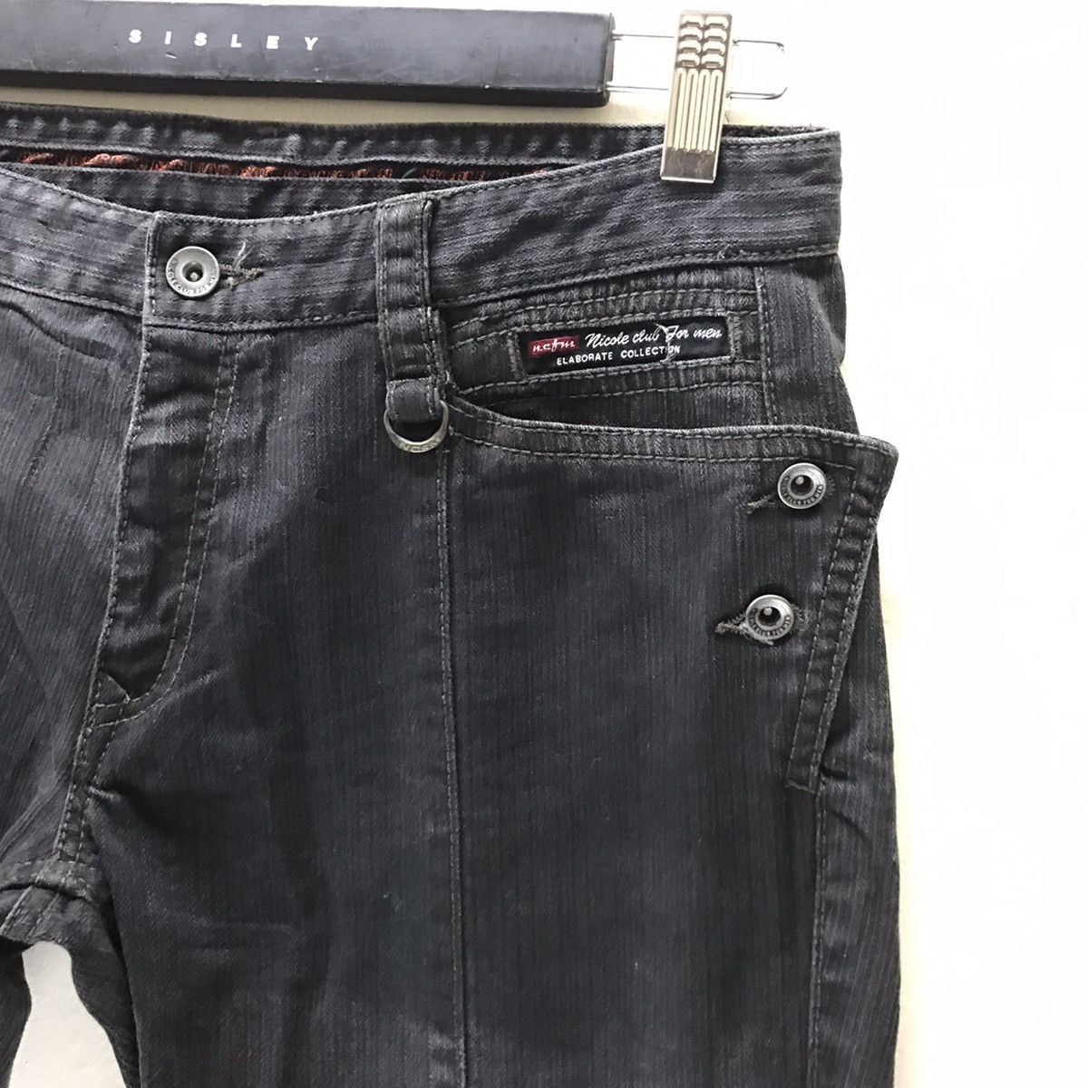 Japanese Brand Nicole Club For Men Denim Flares Jeans Nice Design Size US 31 - 5 Thumbnail