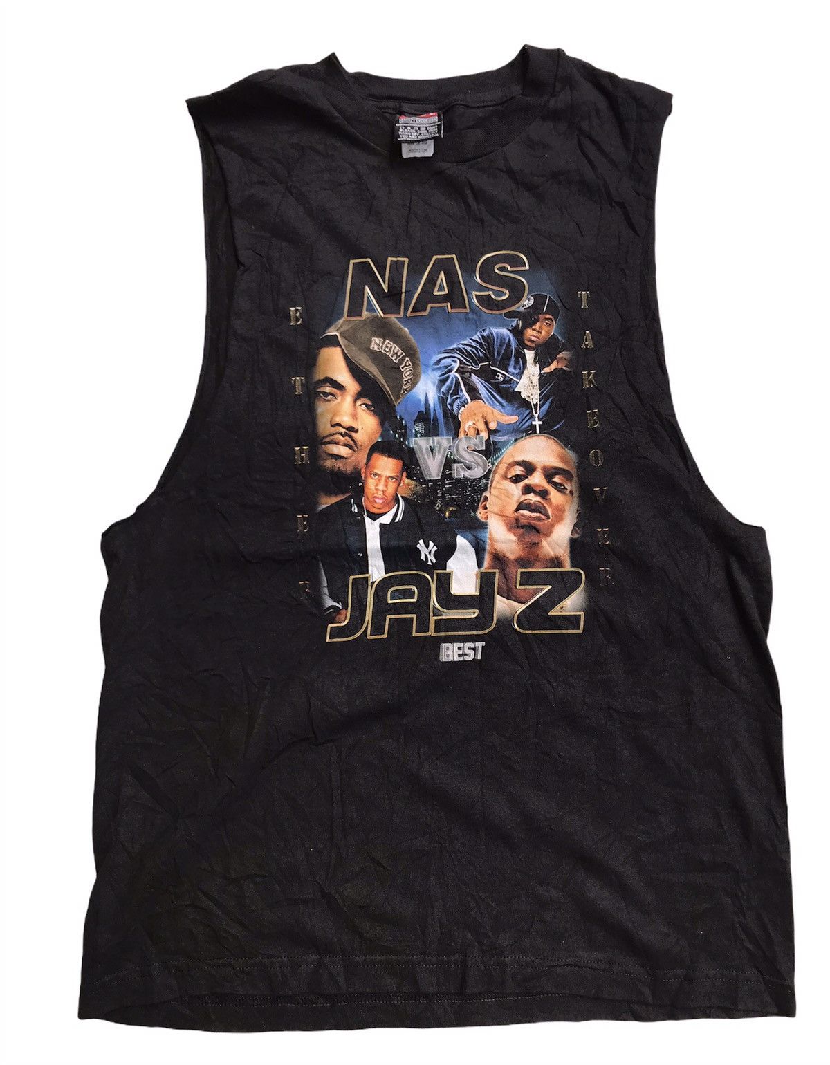 Vtg Jay Z vs Nas Take Over T Shirt Tee Sleeveless