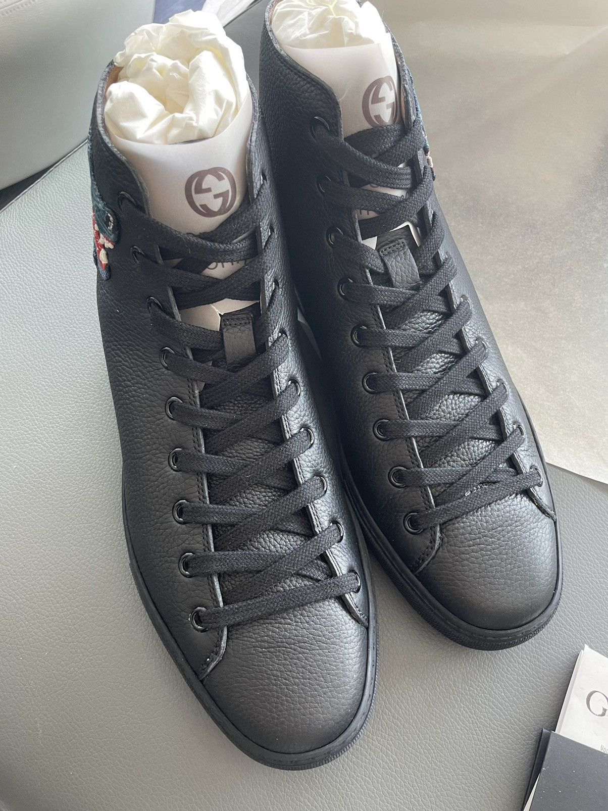 Gucci Limited Edition Runway Panther Wolf Leather High Top Sneaker Size US 6.5 / EU 39-40 - 14 Thumbnail