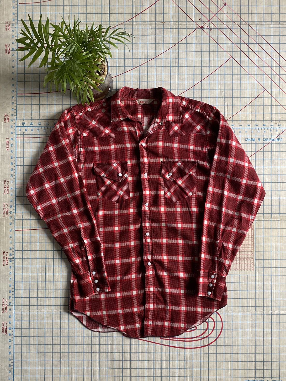 Flannel × Vintage Vintage Pearl Snap Flannel Button Up Shirt Size Medium Size US M / EU 48-50 / 2 - 2 Thumbnail