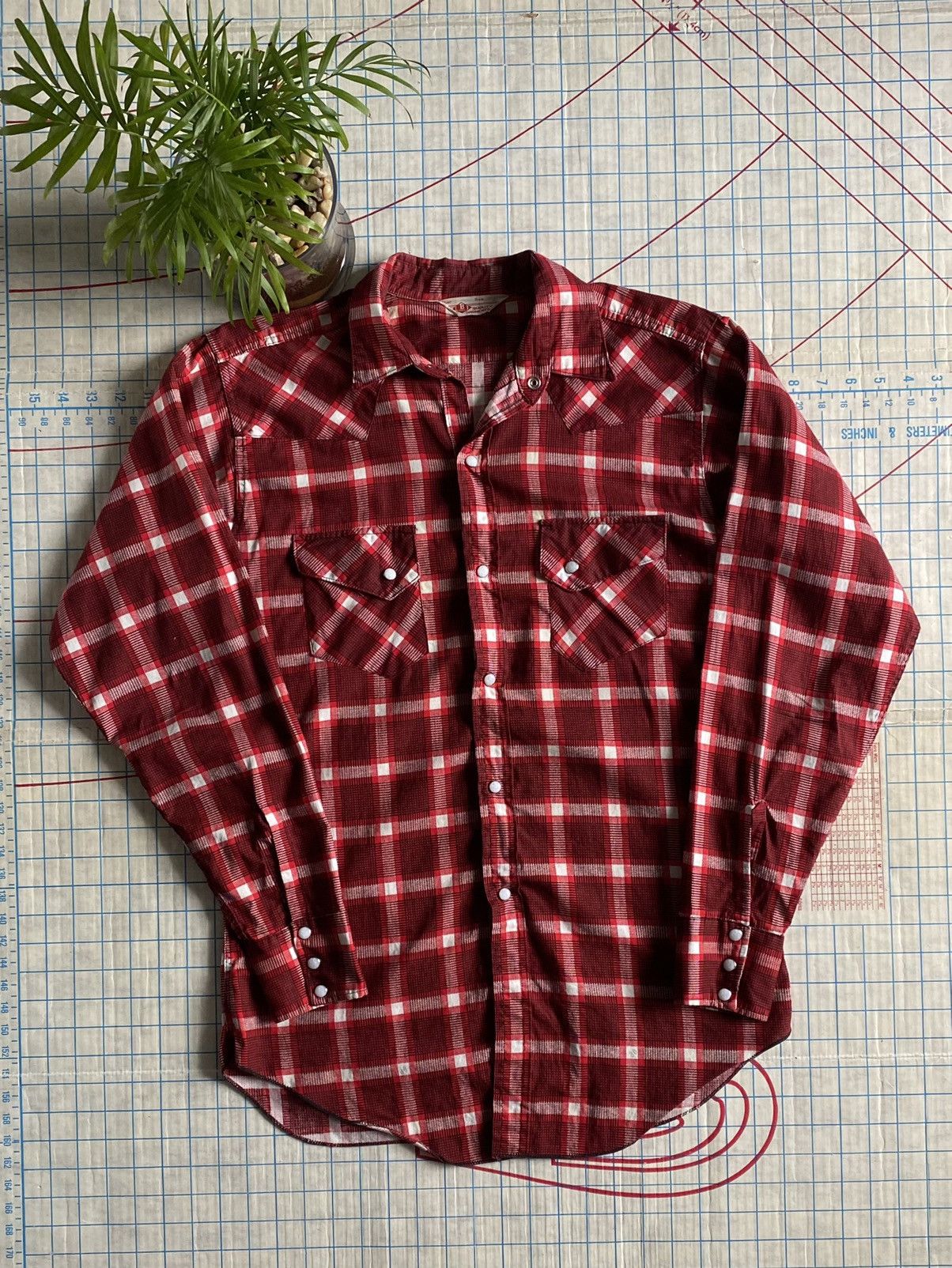Flannel × Vintage Vintage Pearl Snap Flannel Button Up Shirt Size Medium Size US M / EU 48-50 / 2 - 1 Thumbnail