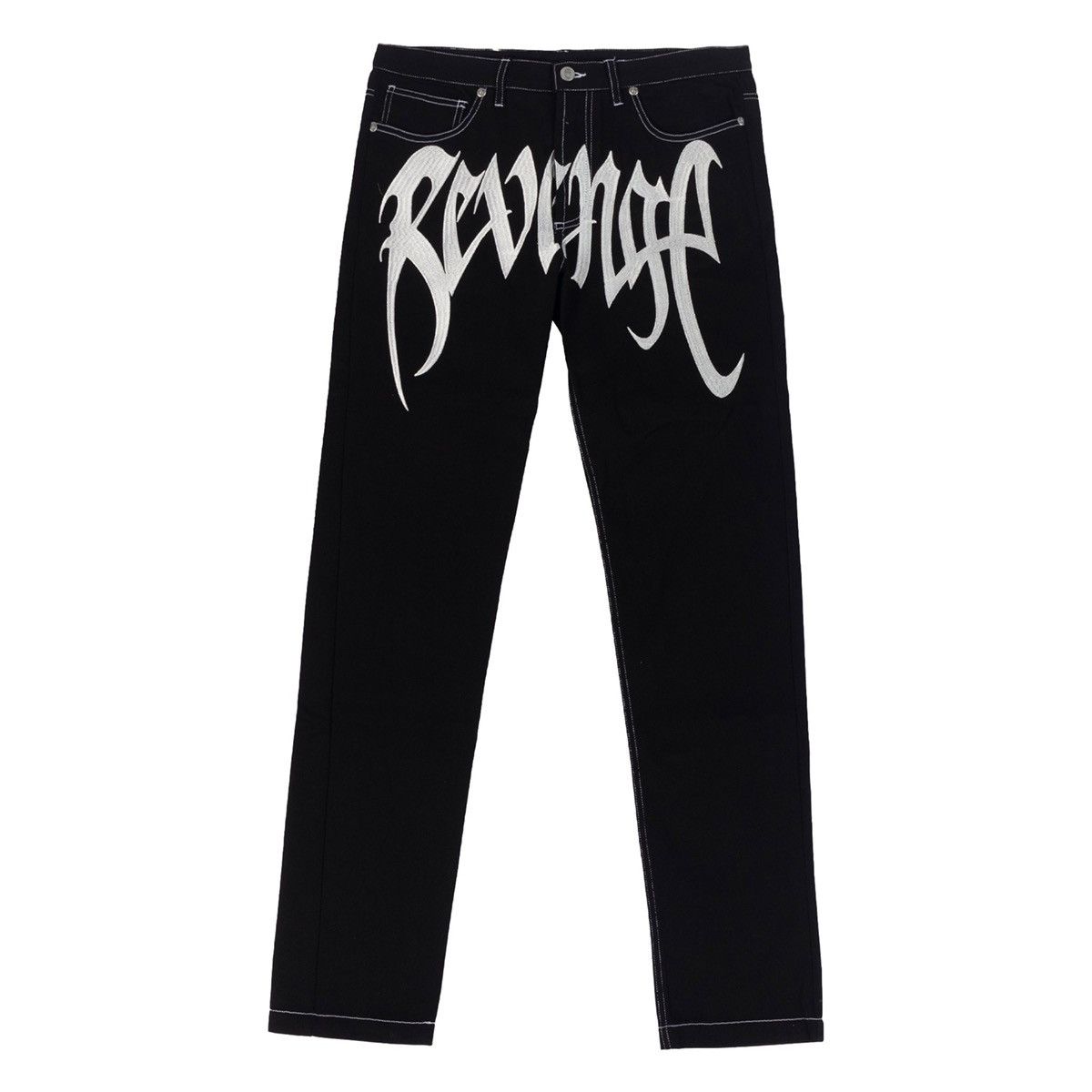 Revenge Revenge Embroidered Black Denim Jeans | Grailed