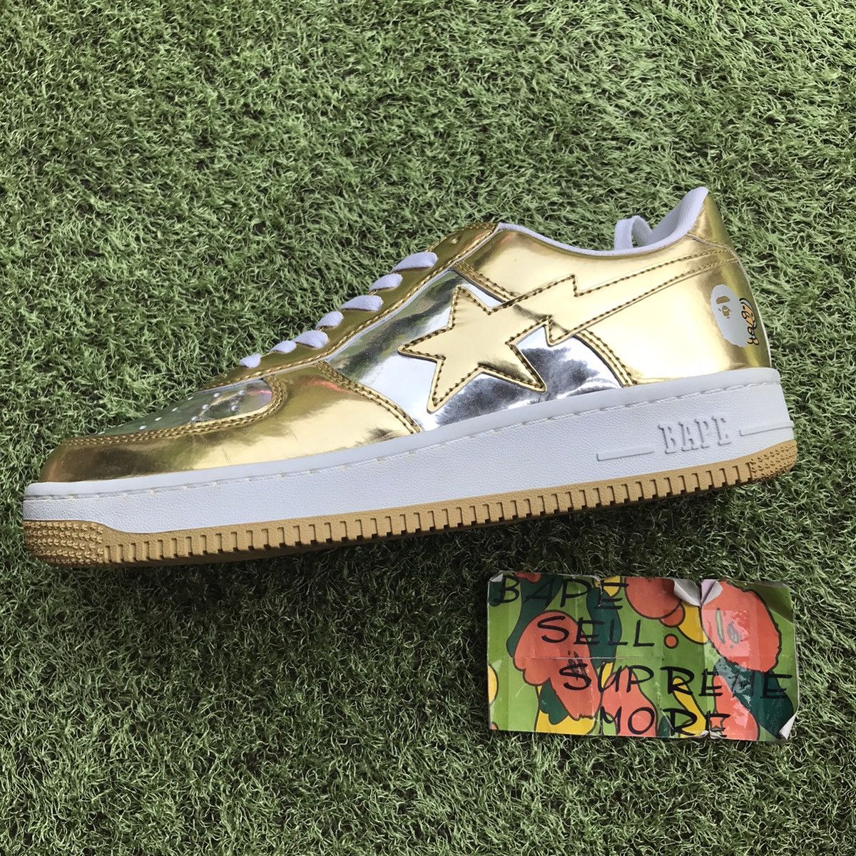 Gold bapesta on sale