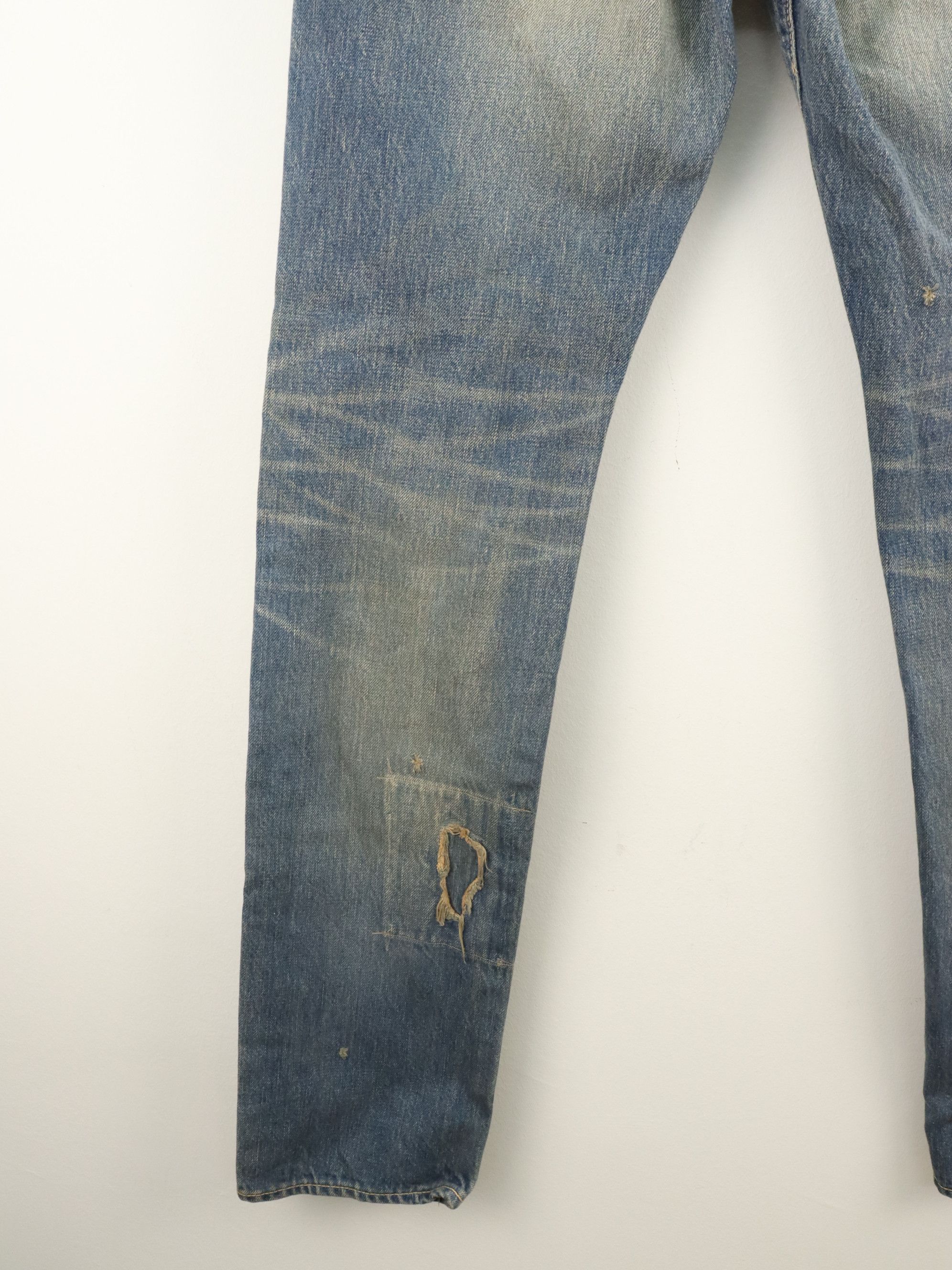 Kapital KK Rare Patchwork Distressed Straight Slim Bush Pant Denim Size US 30 / EU 46 - 13 Thumbnail