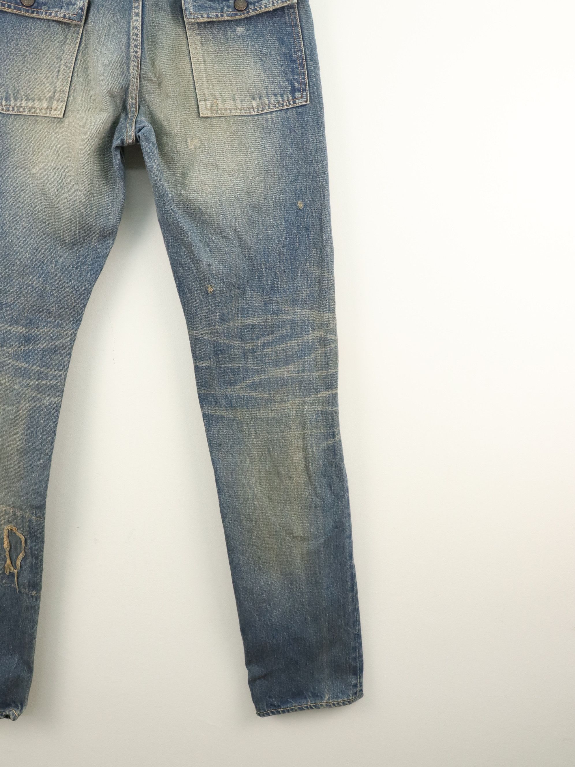 Kapital KK Rare Patchwork Distressed Straight Slim Bush Pant Denim Size US 30 / EU 46 - 12 Thumbnail