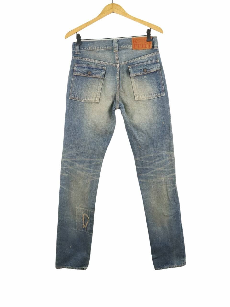 Kapital KK Rare Patchwork Distressed Straight Slim Bush Pant Denim Size US 30 / EU 46 - 2 Thumbnail
