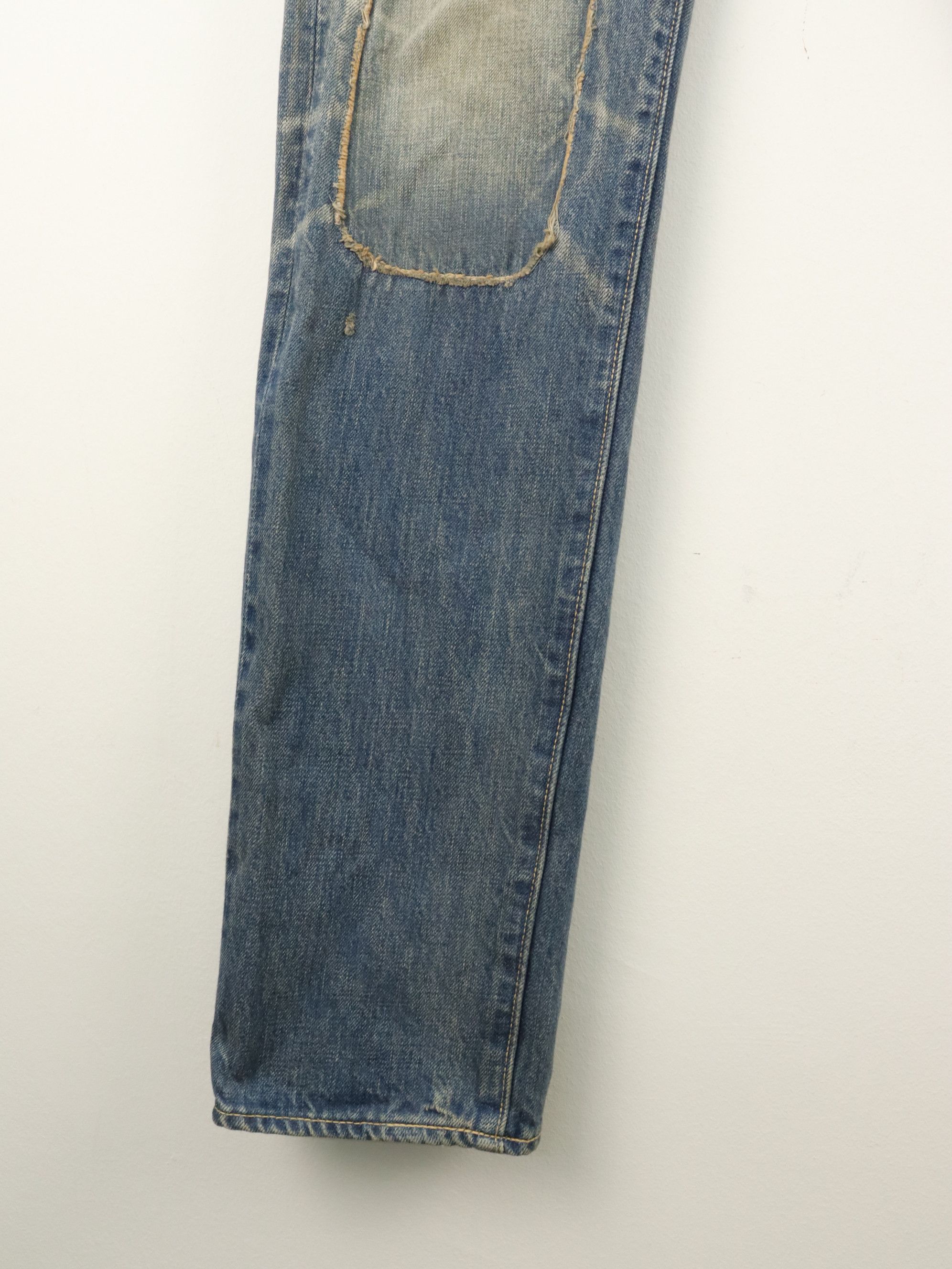 Kapital KK Rare Patchwork Distressed Straight Slim Bush Pant Denim Size US 30 / EU 46 - 15 Thumbnail