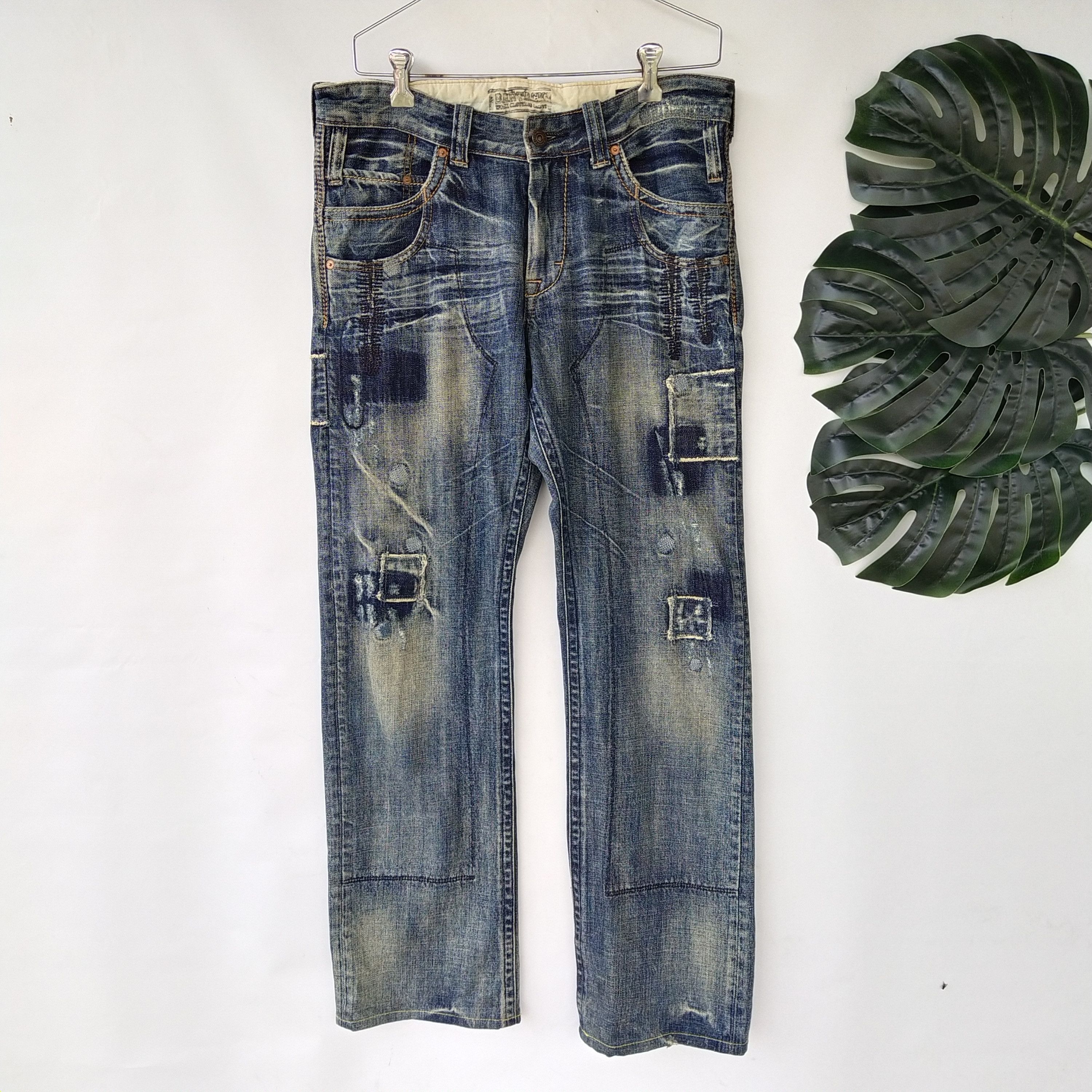 Bartrack Double Knee Distressed Denim Patchwork