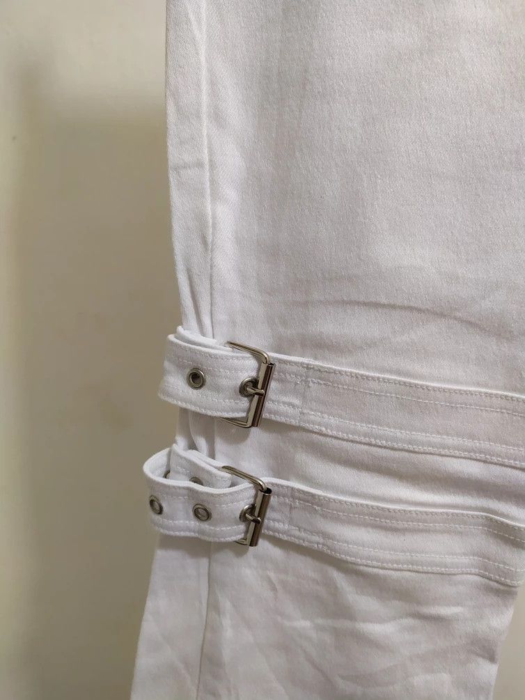 Japanese Brand 🔥Japanese Ryuryu Bondage Punk White Pants Size US 28 / EU 44 - 3 Thumbnail