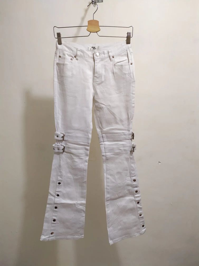 Japanese Brand 🔥Japanese Ryuryu Bondage Punk White Pants Size US 28 / EU 44 - 1 Thumbnail