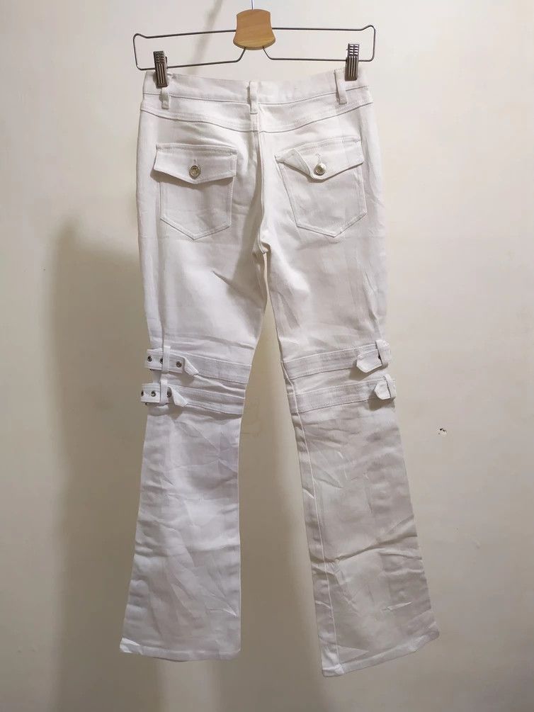 Japanese Brand 🔥Japanese Ryuryu Bondage Punk White Pants Size US 28 / EU 44 - 5 Thumbnail