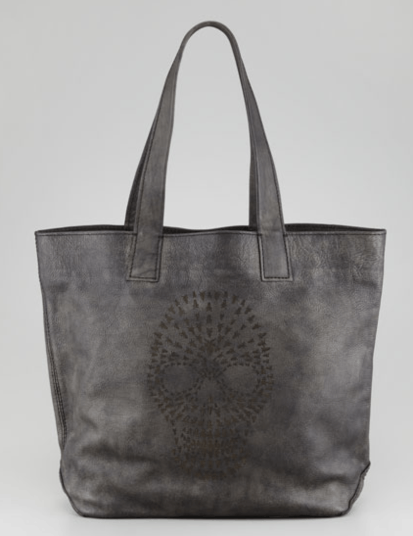 Fashion Frye black leather tote bag