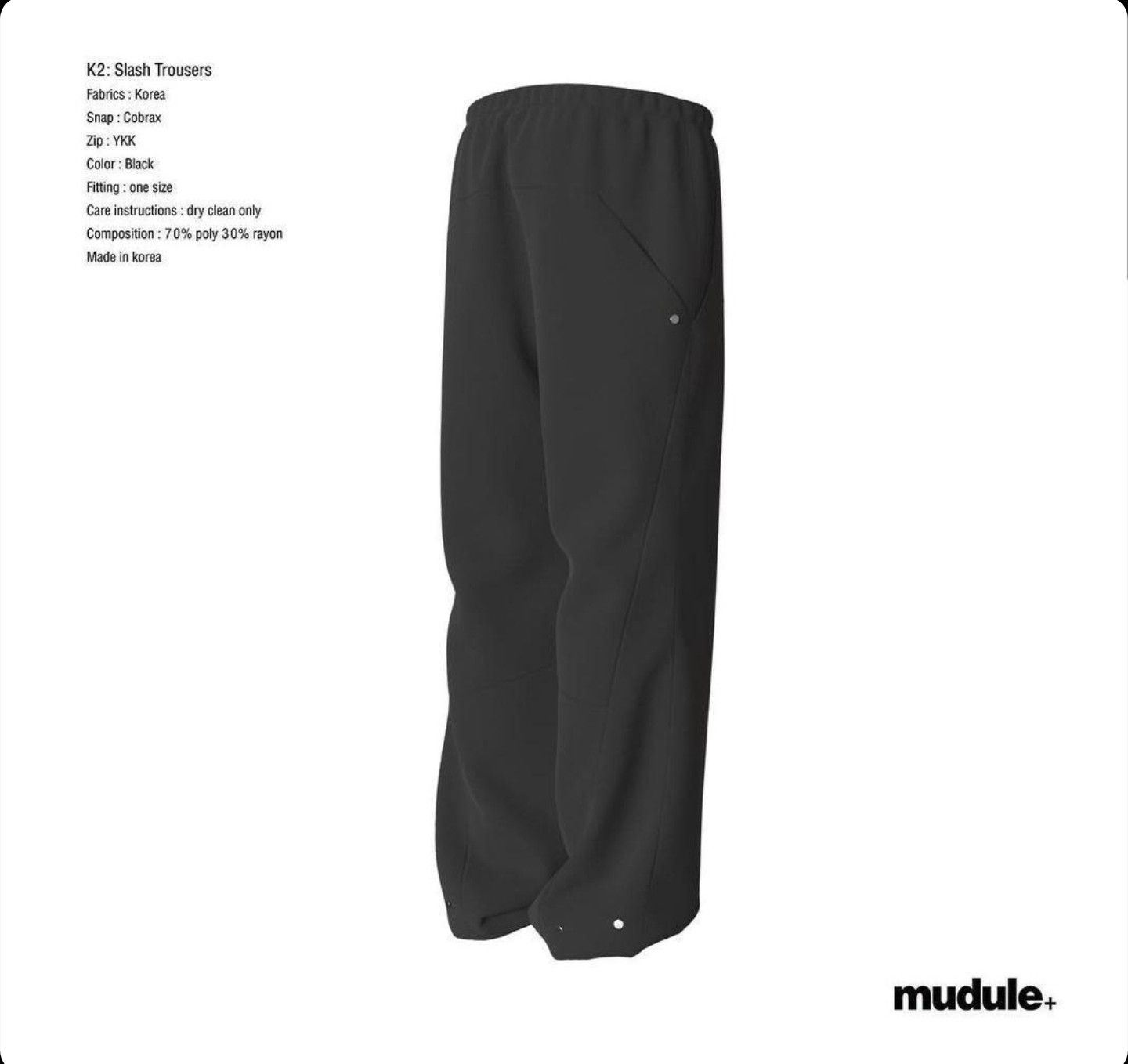 Japanese Brand Korean Designer Mudule Black Trousers Size US 30 / EU 46 - 1 Thumbnail