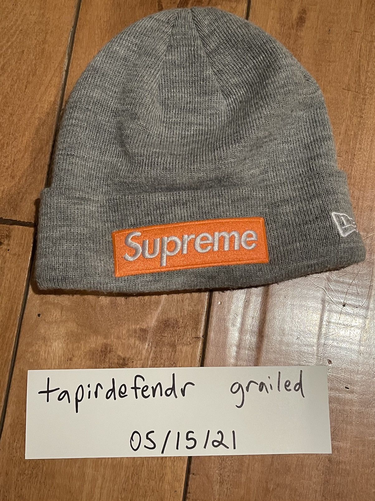 Supreme grey box logo beanie deals