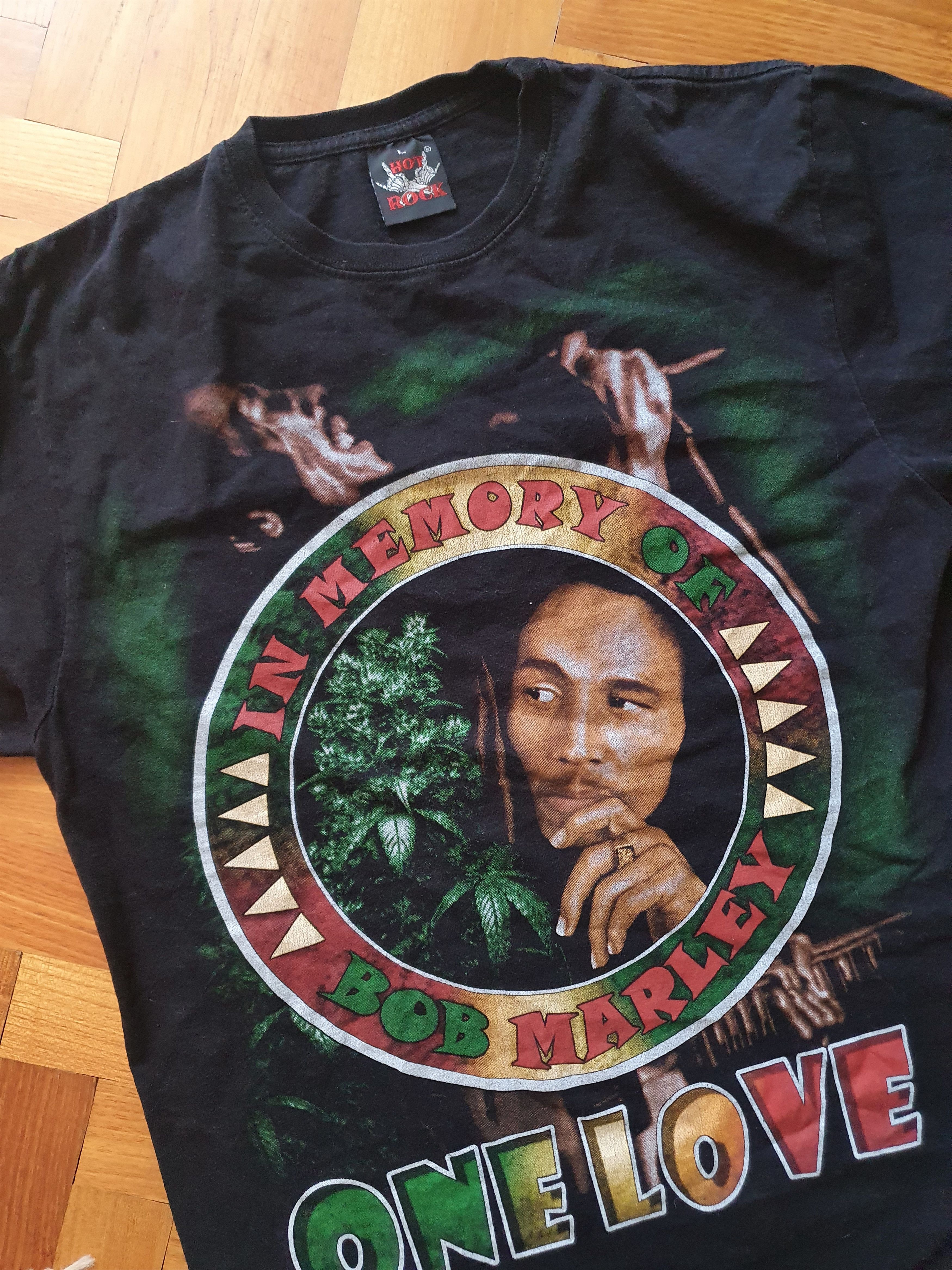 Band Tees In Memory of Bob Marley One Love hot rock t-shirt,sz L/M Size US L / EU 52-54 / 3 - 4 Thumbnail