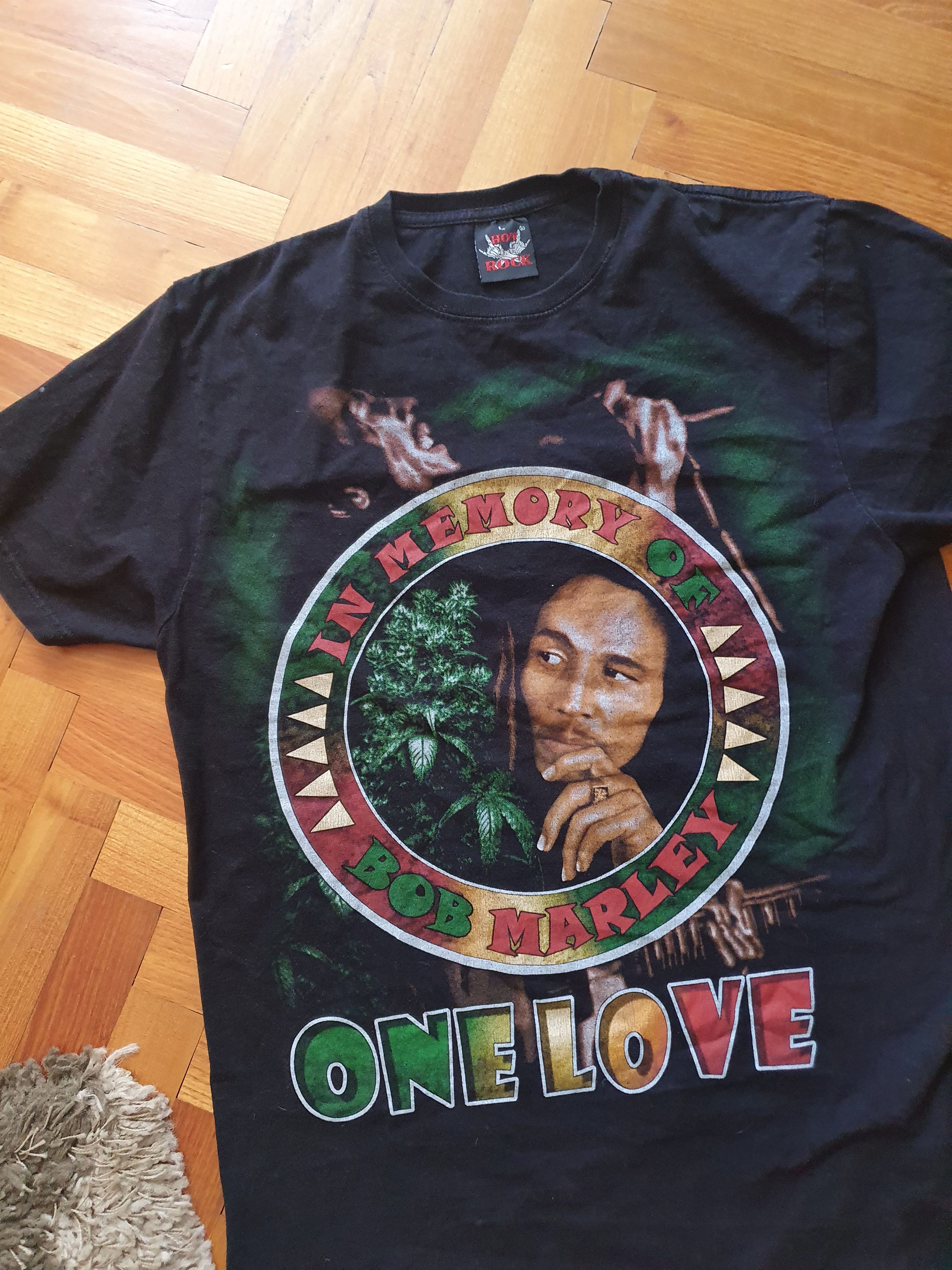 Band Tees In Memory of Bob Marley One Love hot rock t-shirt,sz L/M Size US L / EU 52-54 / 3 - 3 Thumbnail