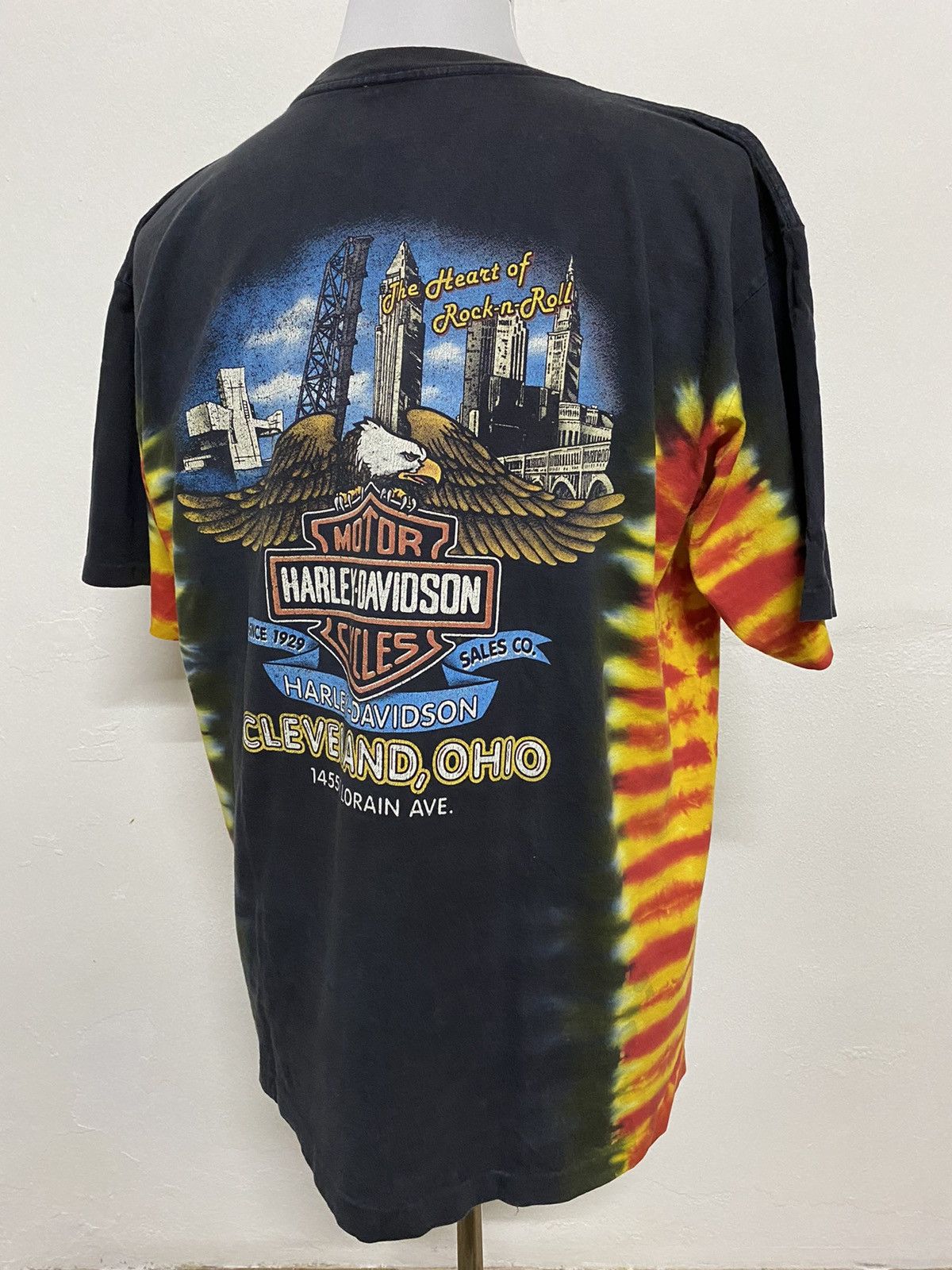 Harley Davidson × Vintage vintage harley davidson fire orange tie dye tee Size US L / EU 52-54 / 3 - 4 Thumbnail