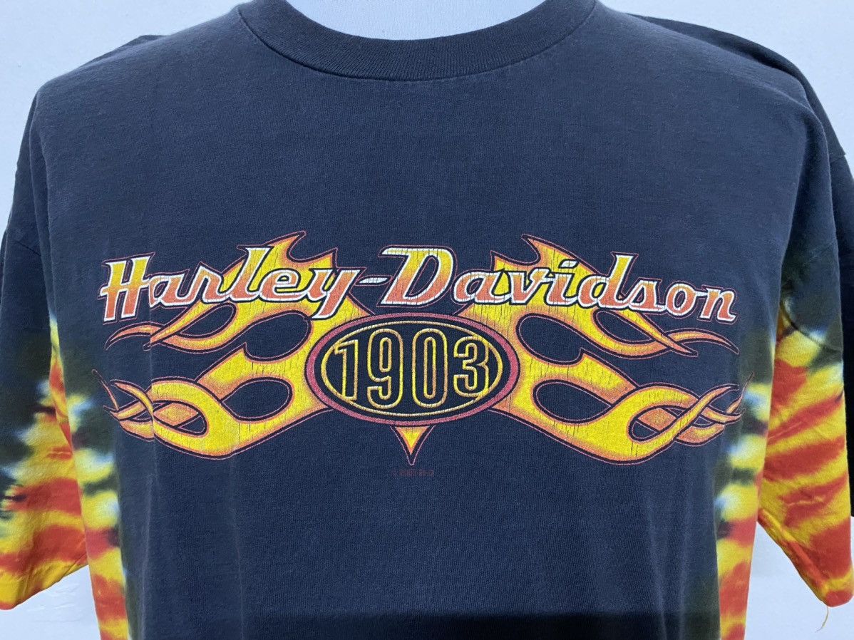 Harley Davidson × Vintage vintage harley davidson fire orange tie dye tee Size US L / EU 52-54 / 3 - 5 Thumbnail