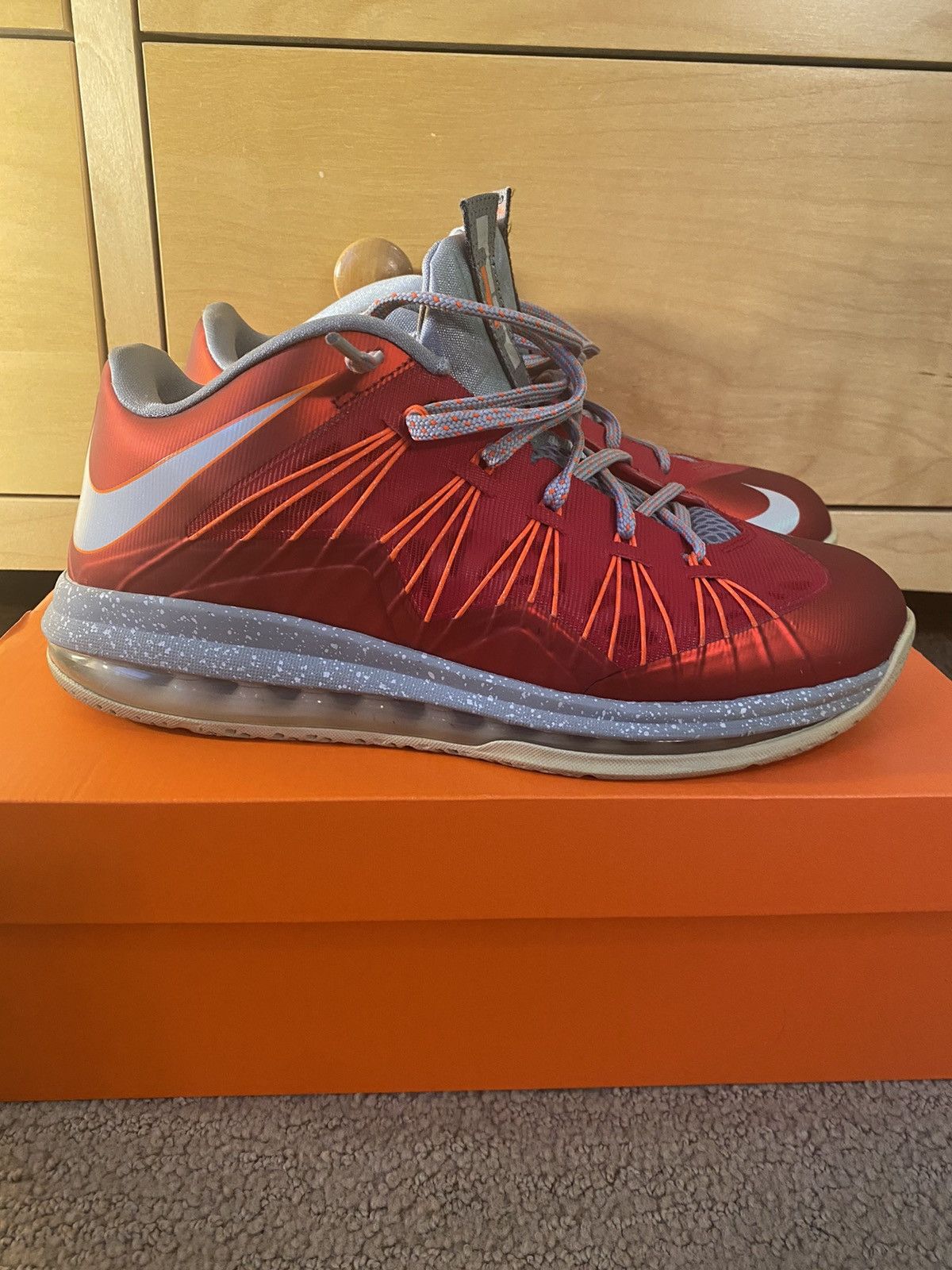 Nike Air Max LeBron 10 Low University Red 2013 Size US 9 / EU 42 - 1 Thumbnail