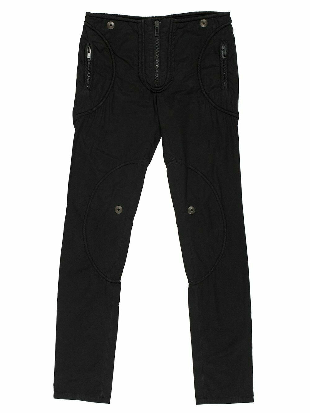 Raf Simons SS 2005 Black Cotton Moto Pants Size 48 Size US 32 / EU 48 - 1 Thumbnail